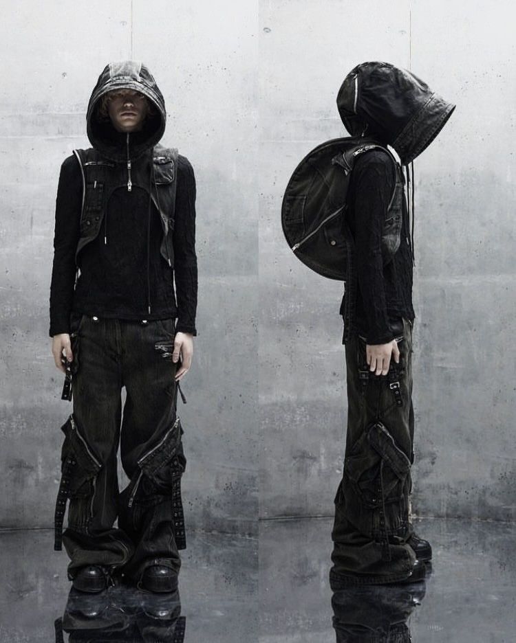 No Faith Studios NO FAITH STUDIOS Distressed Cargo Raver denim Baggy Pants Size US 32 / EU 48 - 6 Thumbnail