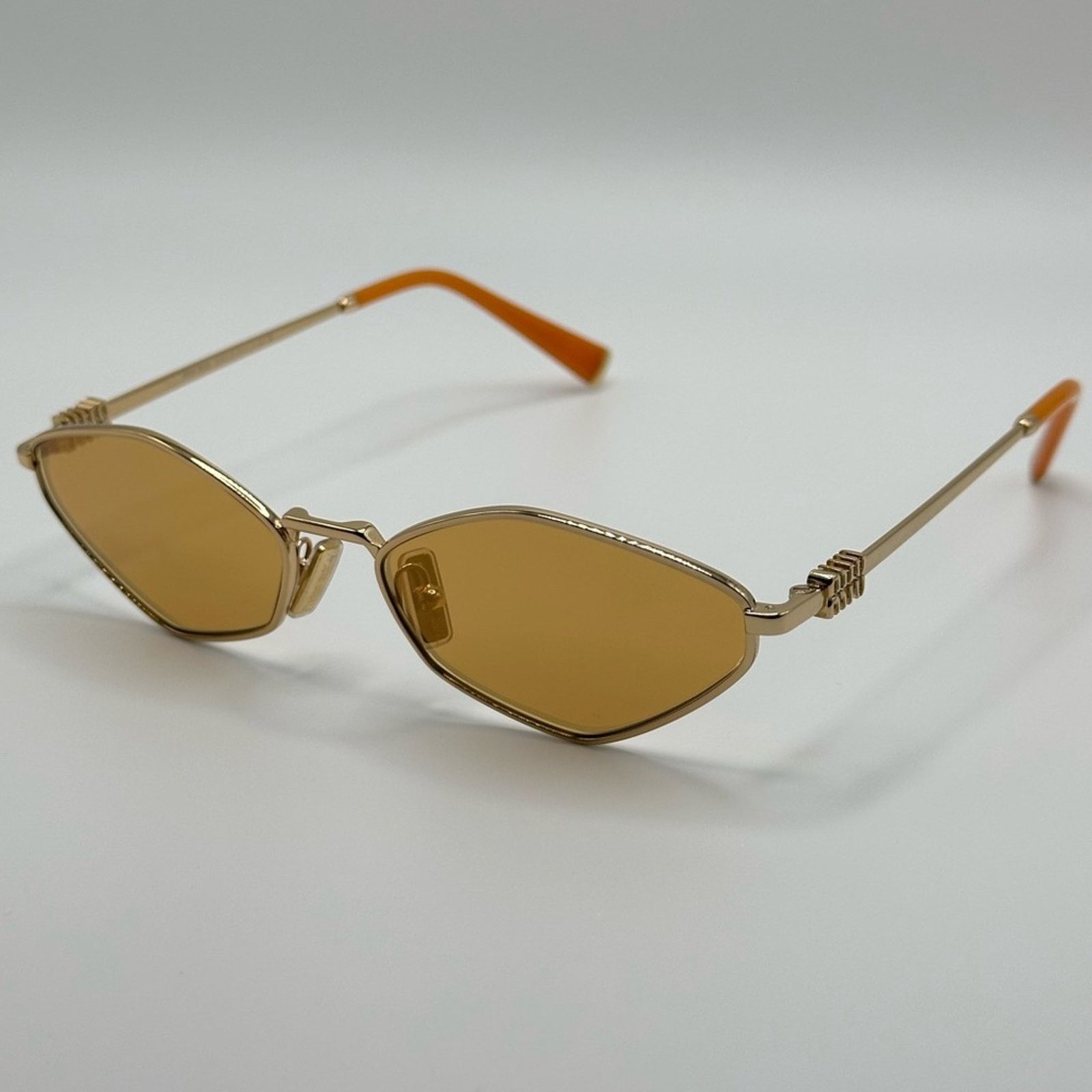 Miu Miu NEW MIU MIU MU56ZS 5AK40D Gold Orange Mirror Silver Glasses Size ONE SIZE - 4 Thumbnail