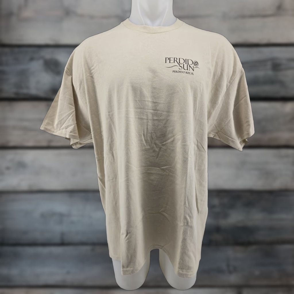 Gildan Gildan T-Shirt Men Graphic Tee Tan 2XL Perdido Sun Perdido Key Florida FL Vintage No Size US XXL / EU 58 / 5 - 1 Thumbnail