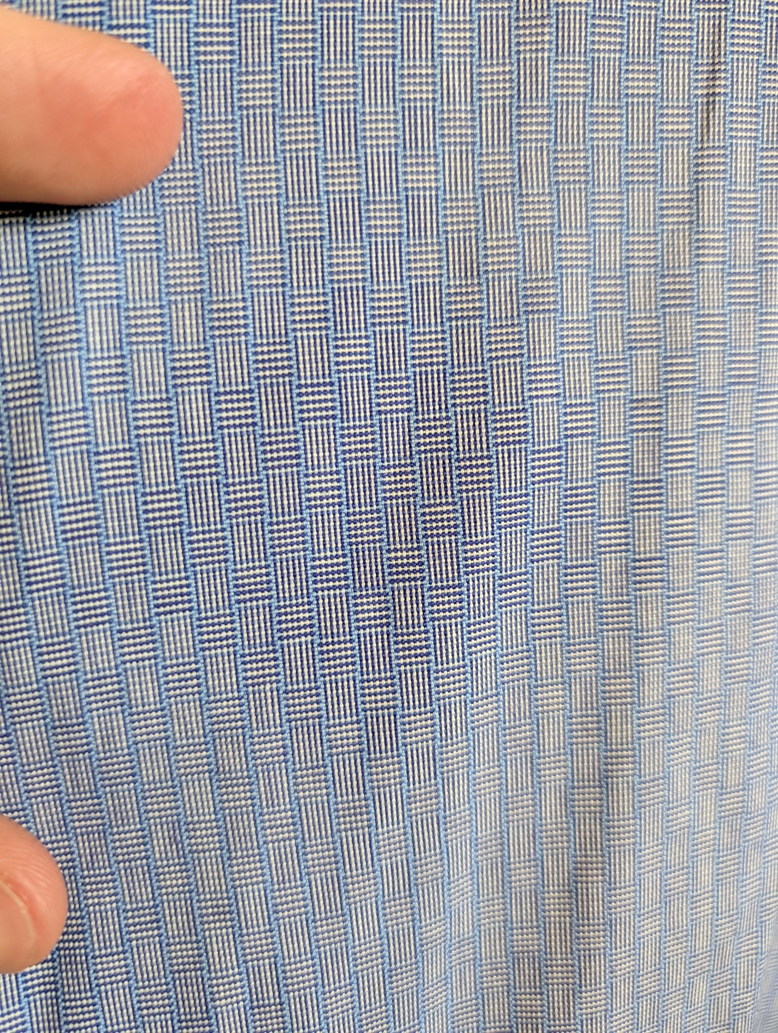 Barneys New York VTG blue patterned made in USA cotton French cuff shirt Size US XL / EU 56 / 4 - 3 Thumbnail
