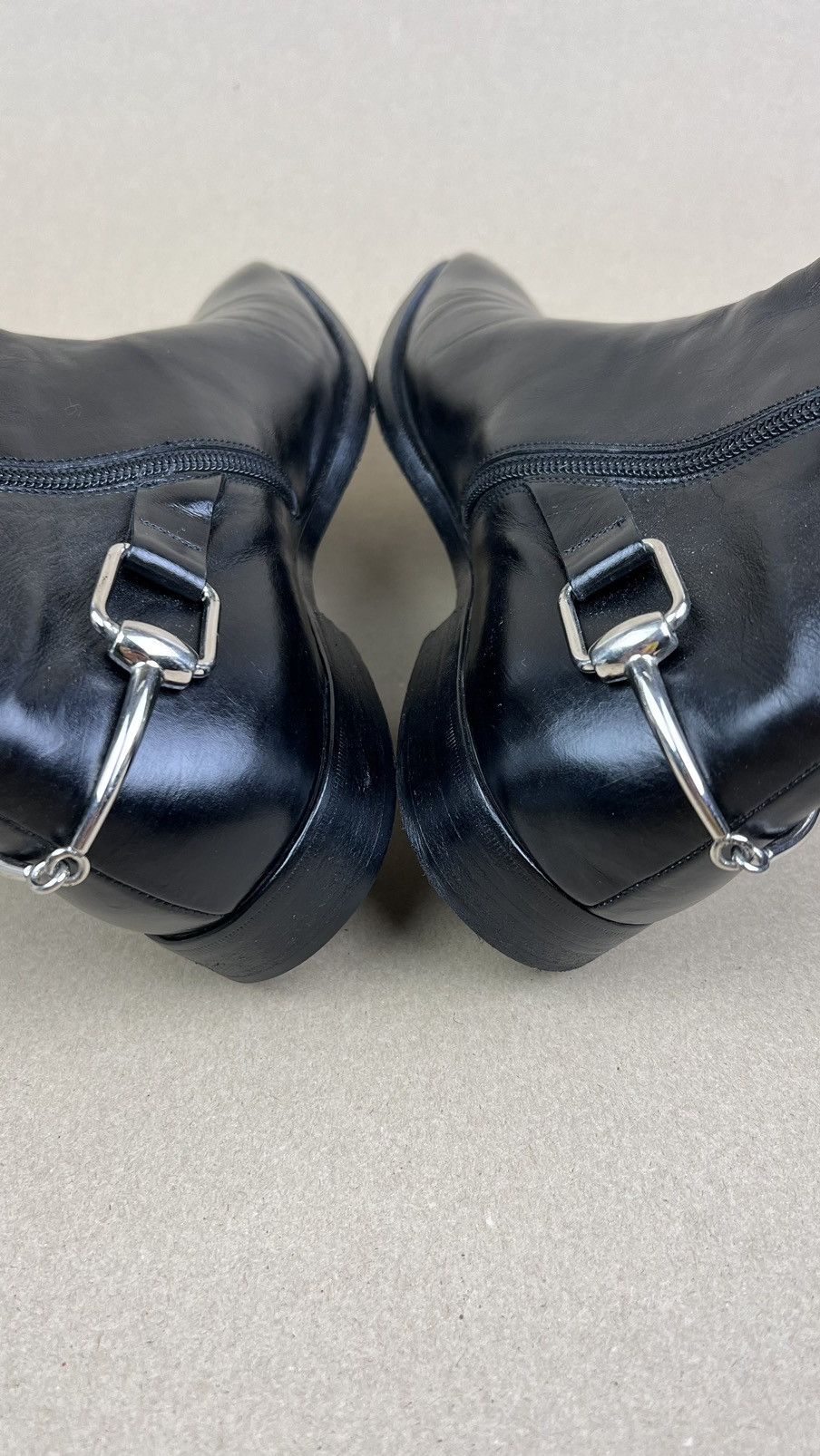 Gucci GUCCI Boots Ankle Leather Shoes HORSEBIT Side Zip Black Mens Size US 6.5 / EU 39-40 - 8 Thumbnail
