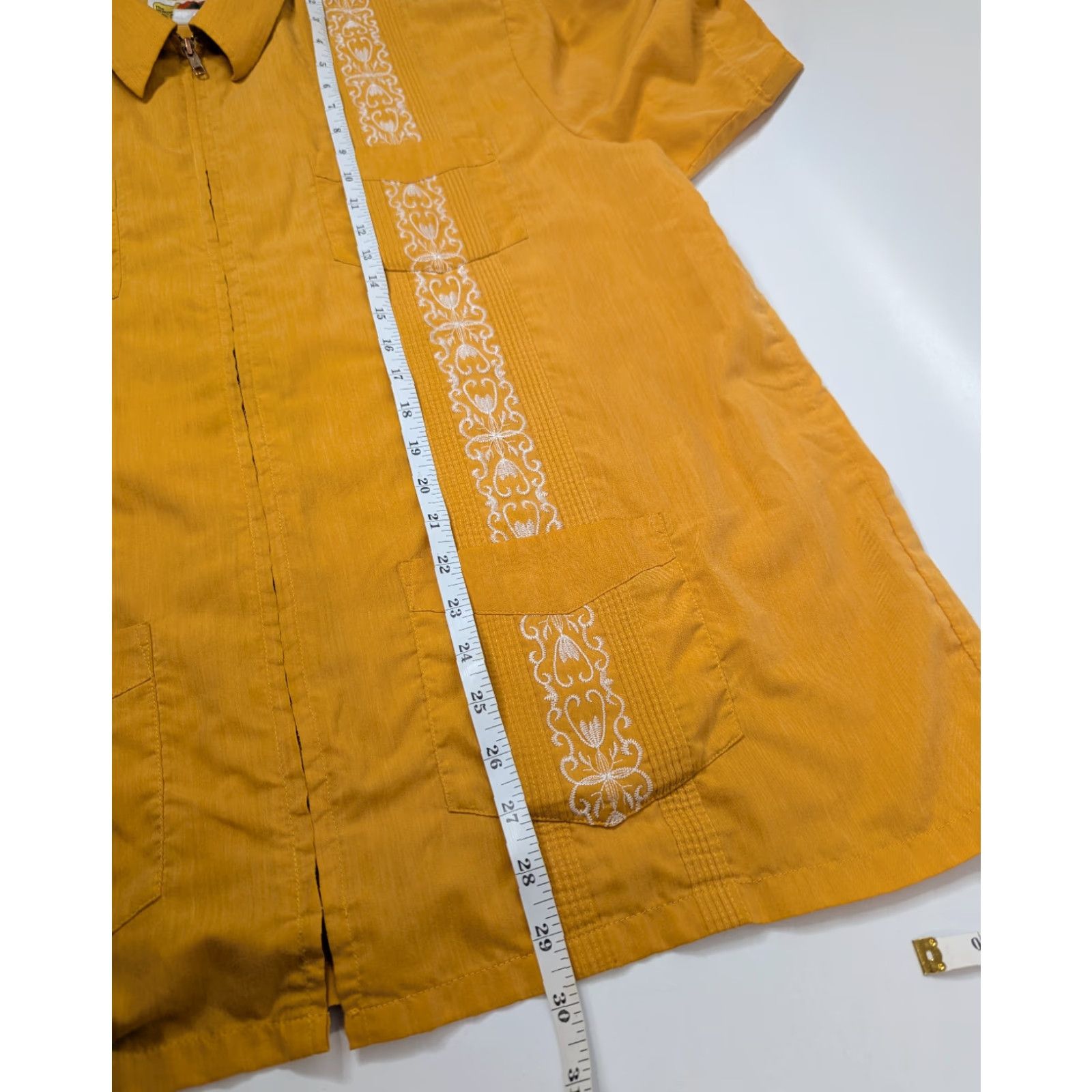Haband Genuine Haband Guayabera Shirt Men L Yellow Full Zip Short Sleeve Cuban Size US L / EU 52-54 / 3 - 4 Thumbnail