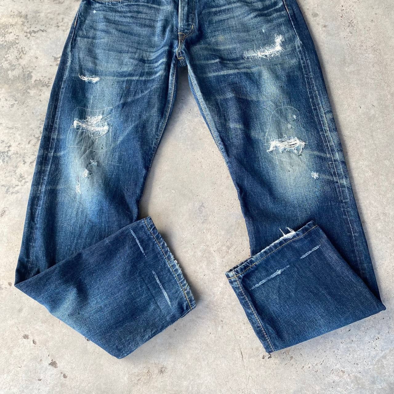 Edwin × Vintage VINTAGE EDWIN REDLINE LOT505 DISTRESSED DENIM BJ6-16 Size US 34 / EU 50 - 6 Thumbnail