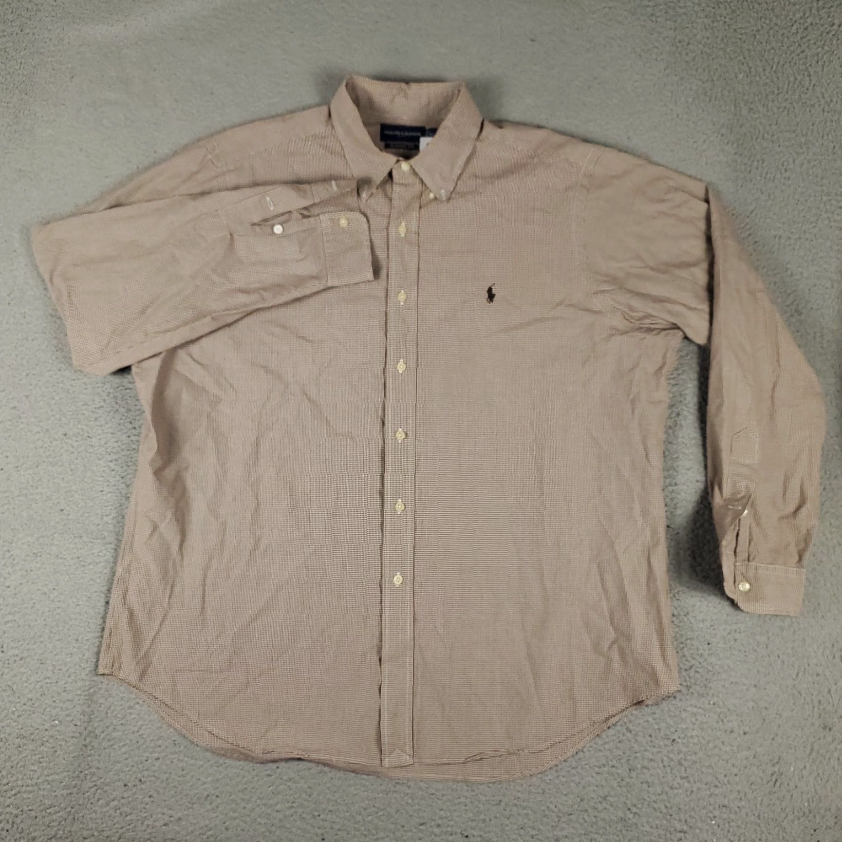 Ralph Lauren VINTAGE Ralph Lauren Shirt Mens XL Brown Pony Button Up Long Sleeve Size US XL / EU 56 / 4 - 3 Thumbnail