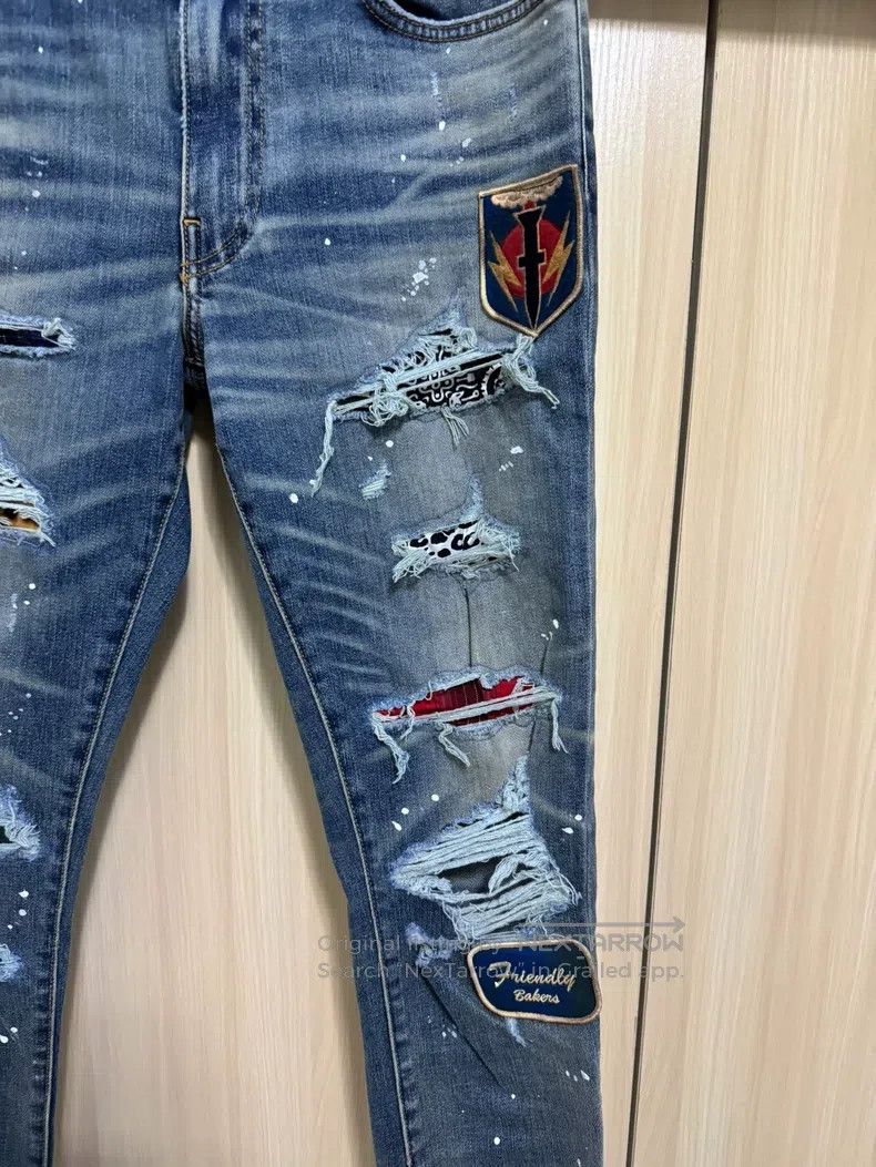 Amiri Amiri Medal patchwork splashed blue denim W31, multi-eleme Size US 31 - 3 Thumbnail