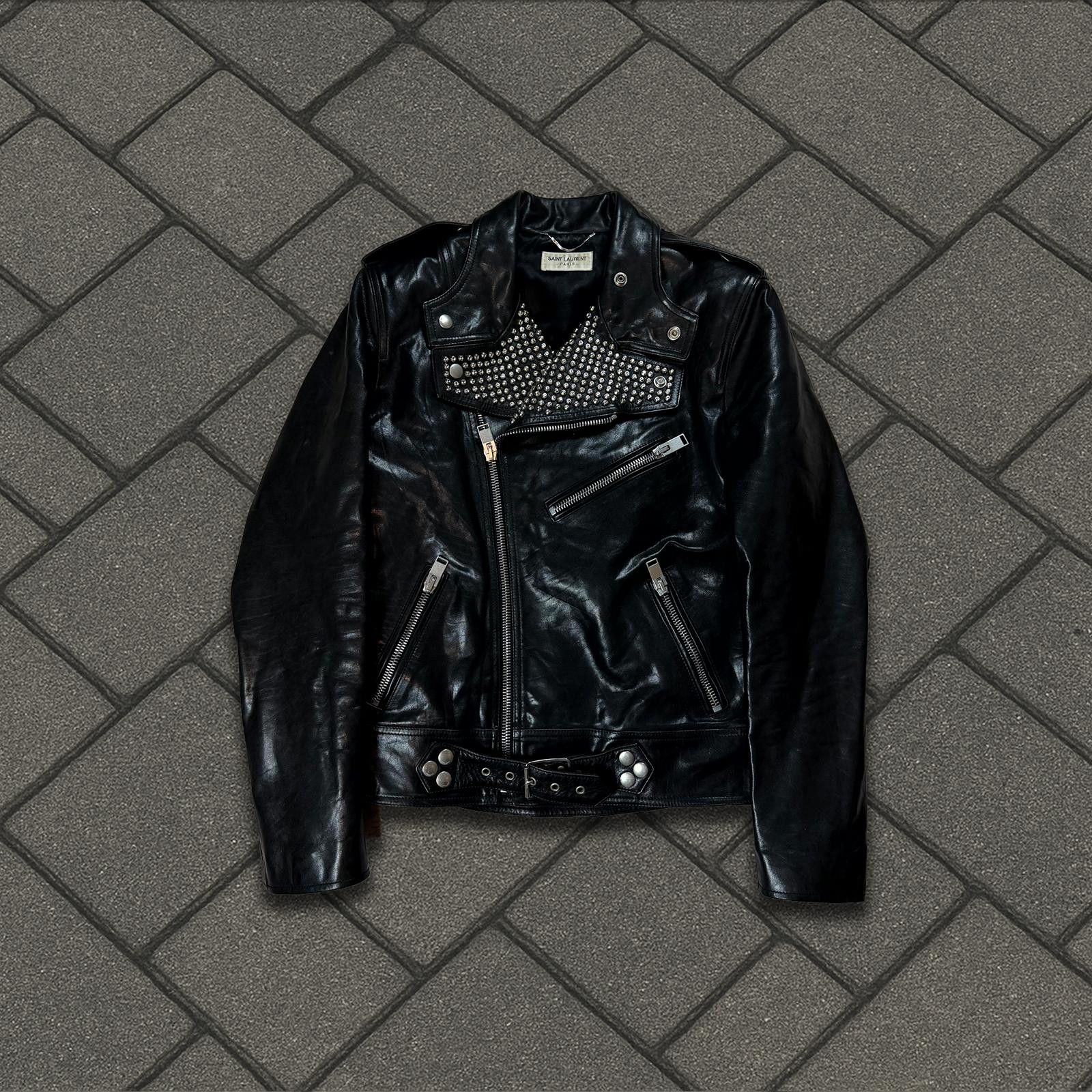 Saint Laurent Paris FW14 Saint Laurent Paris Black Studded Leather Jacket Size US S / EU 44-46 / 1 - 1 Thumbnail