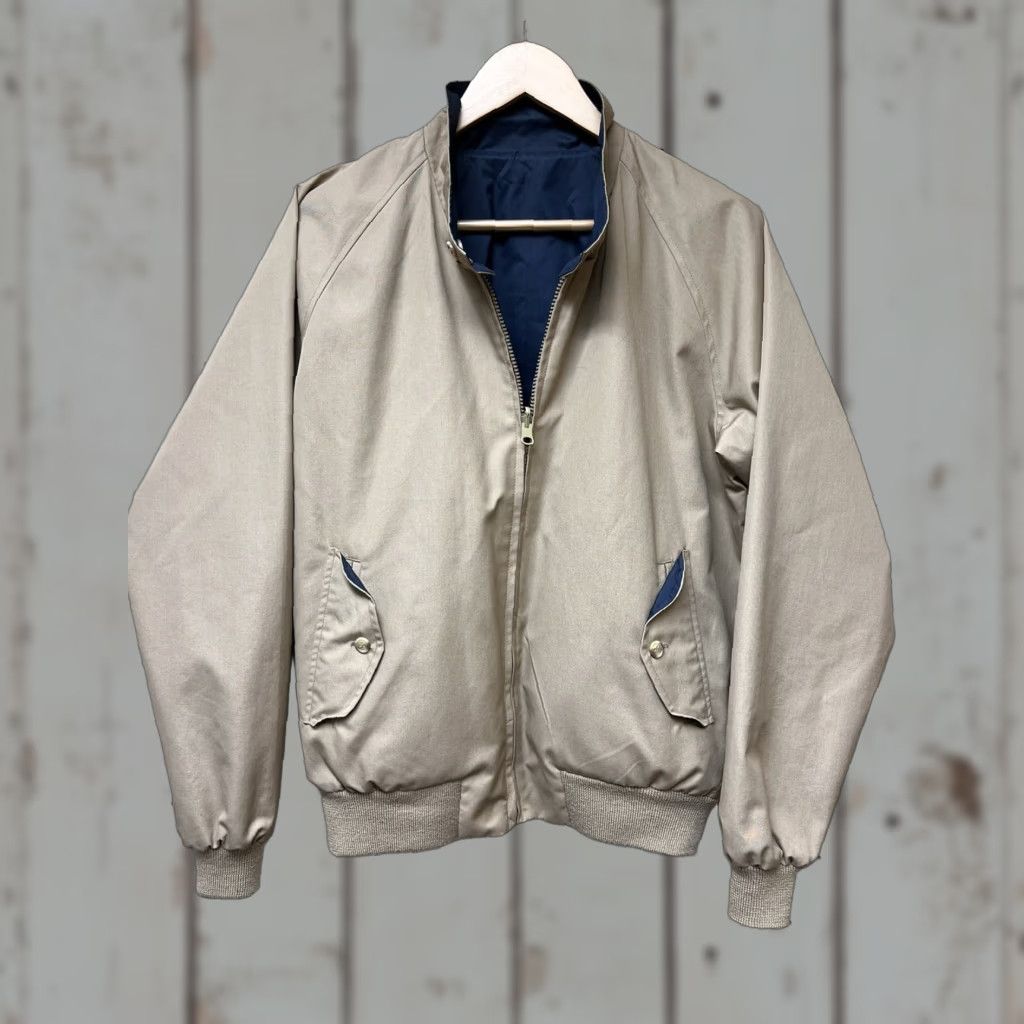 Lands' End VINTAGE Lands' End Reversible CLUB Jacket Windbreaker M Blue-tan 90s 2-Tone Windbreaker Men Size M Size US M / EU 48-50 / 2 - 1 Thumbnail