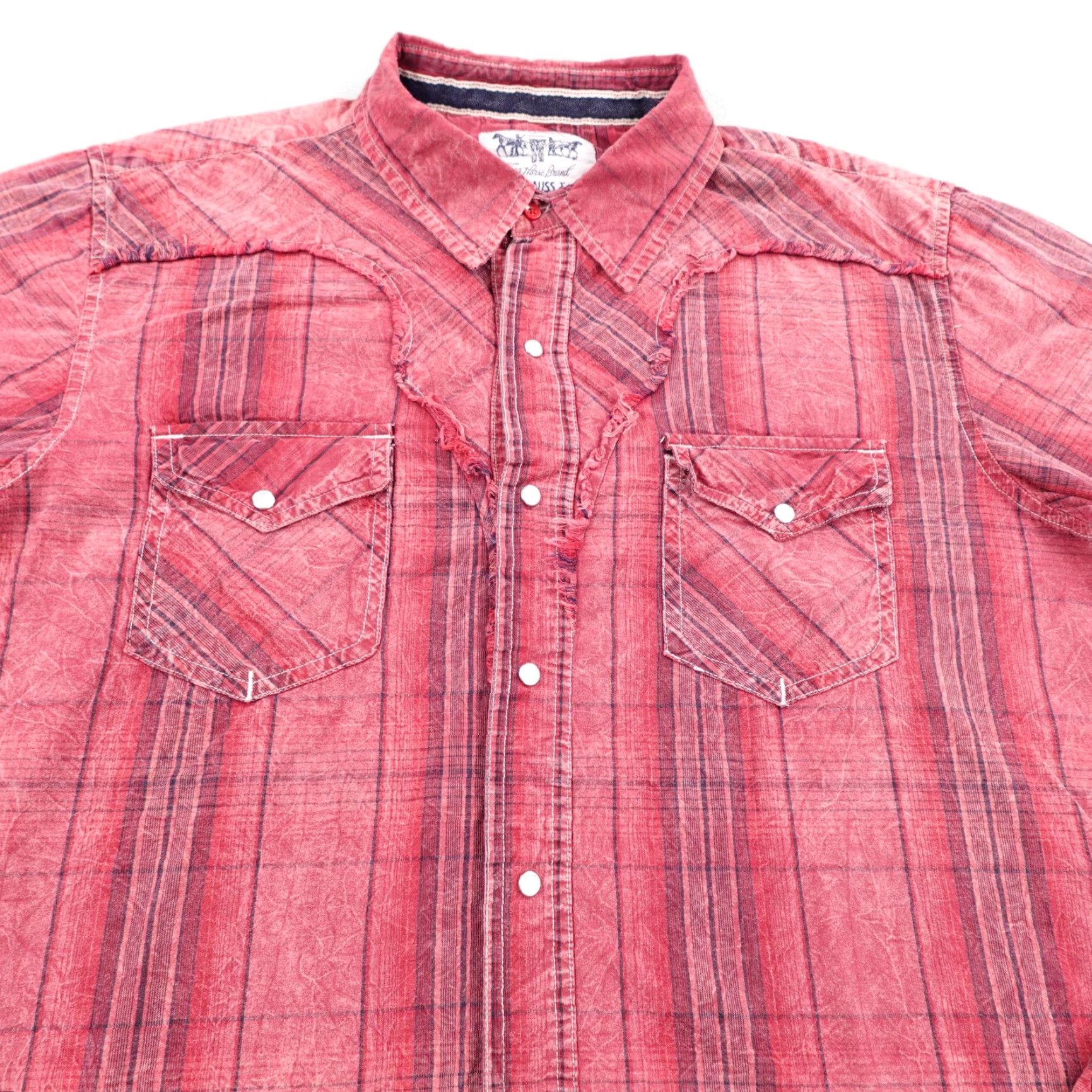 Levi's Levis Men Shirt Medium Red Plaid Western Pearl Snap Rodeo Frontier Country Ranch Button-Up Collared Neckline Snap Size US M / EU 48-50 / 2 - 3 Thumbnail