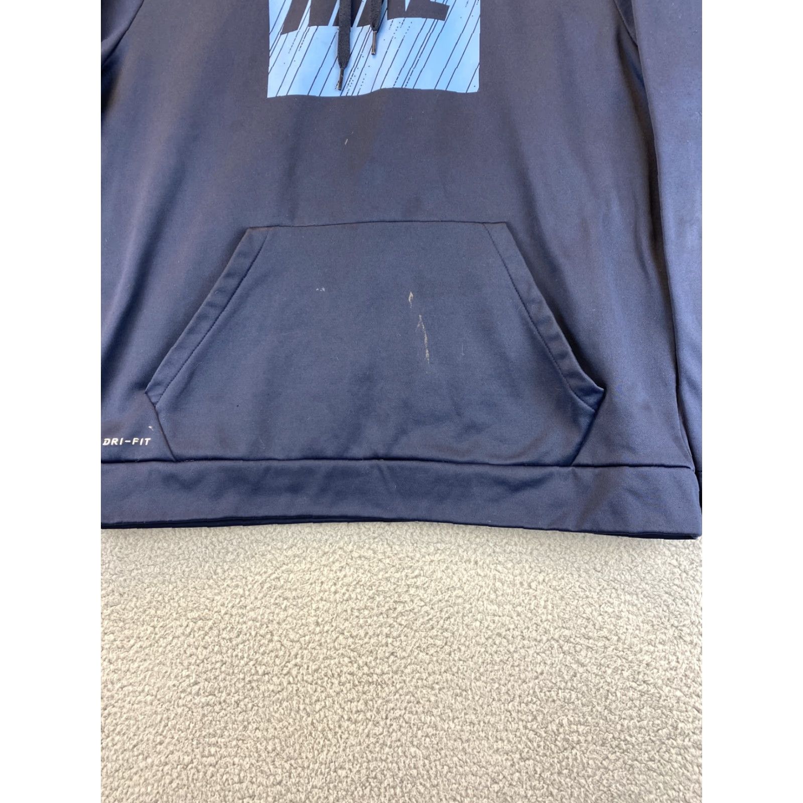 Nike Nike Dri-Fit Pullover Hoodie Sweatshirt Men XL Navy Blue 65-15 Kangaroo Pocket Hooded Zip? Size US XL / EU 56 / 4 - 3 Thumbnail