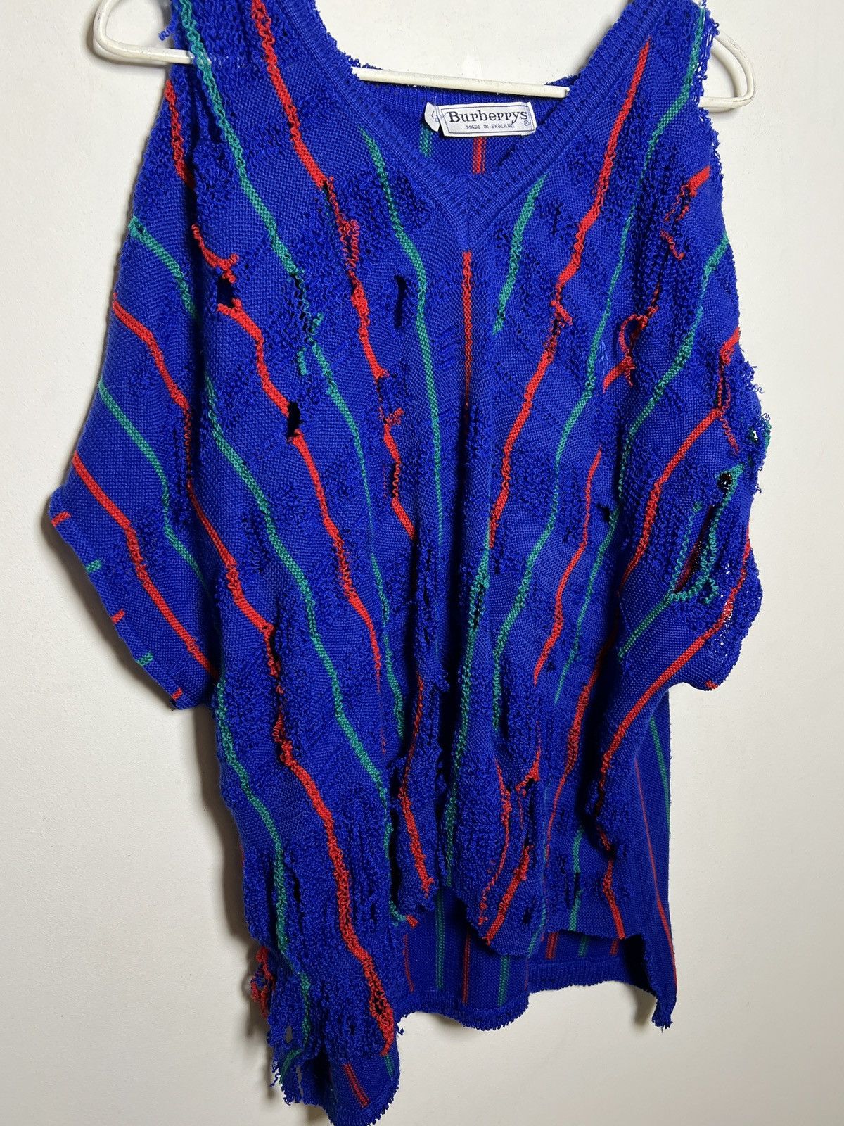 Burberry burberry y2k hand deconstructed trashed sweater vintage 1/1 Size US L / EU 52-54 / 3 - 11 Thumbnail