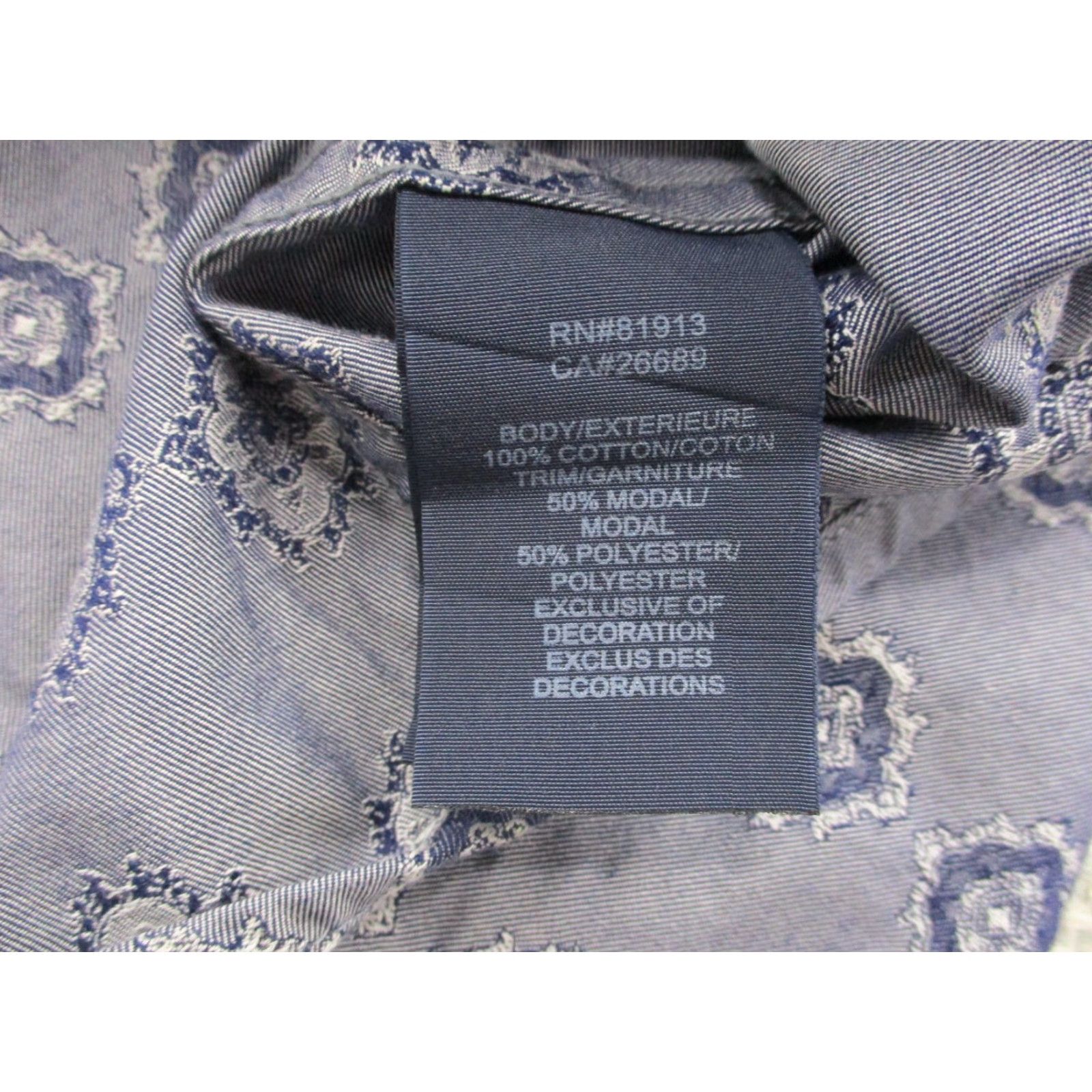 Robert Graham Robert Graham Shirt Mens Small Gray Blue Pattern Button Up Long Sleeve Designer Size US S / EU 44-46 / 1 - 7 Thumbnail