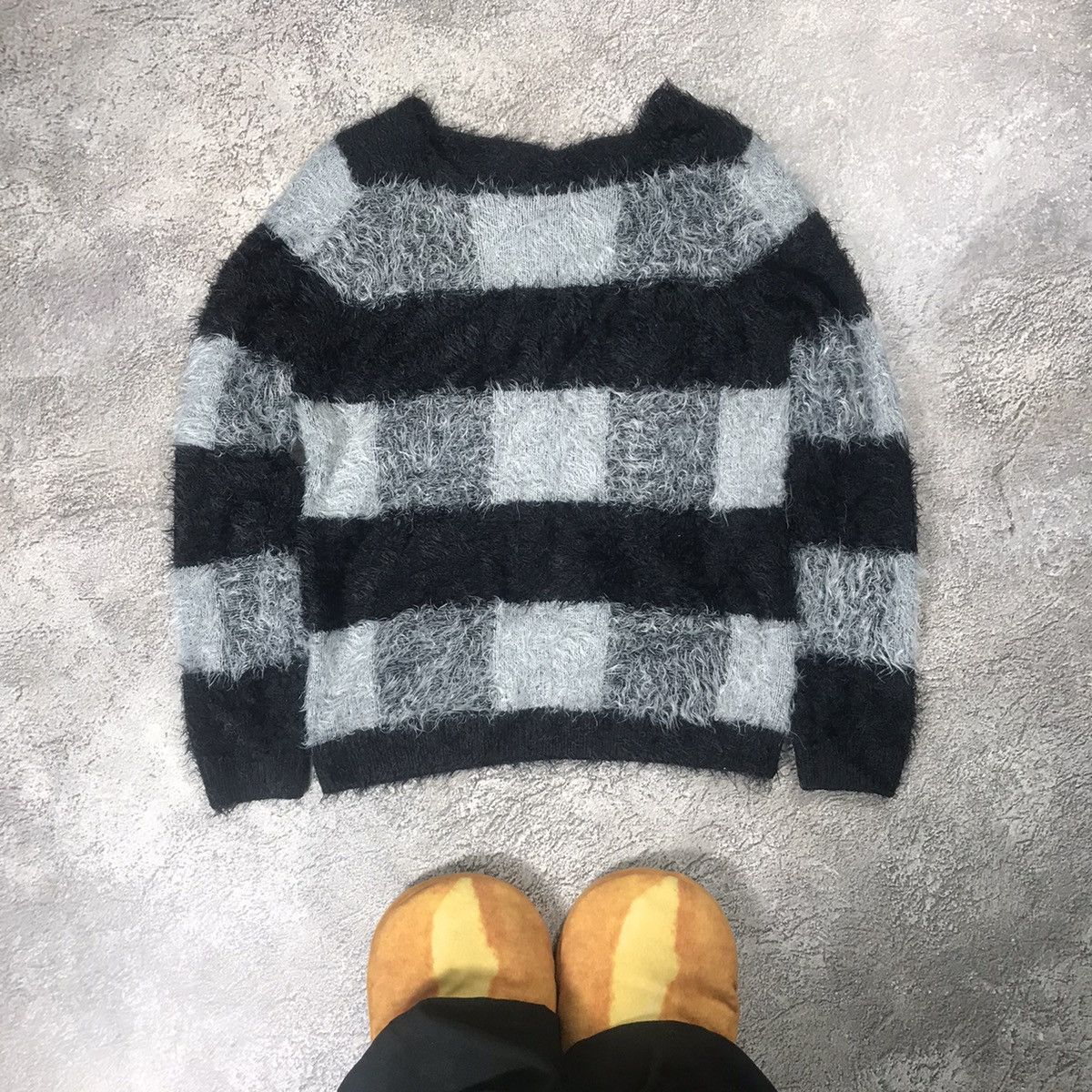 Vintage Vintage 90s Striped Mohair Oversized Sweater Grunge Y2K M Size M / US 6-8 / IT 42-44 - 1 Thumbnail