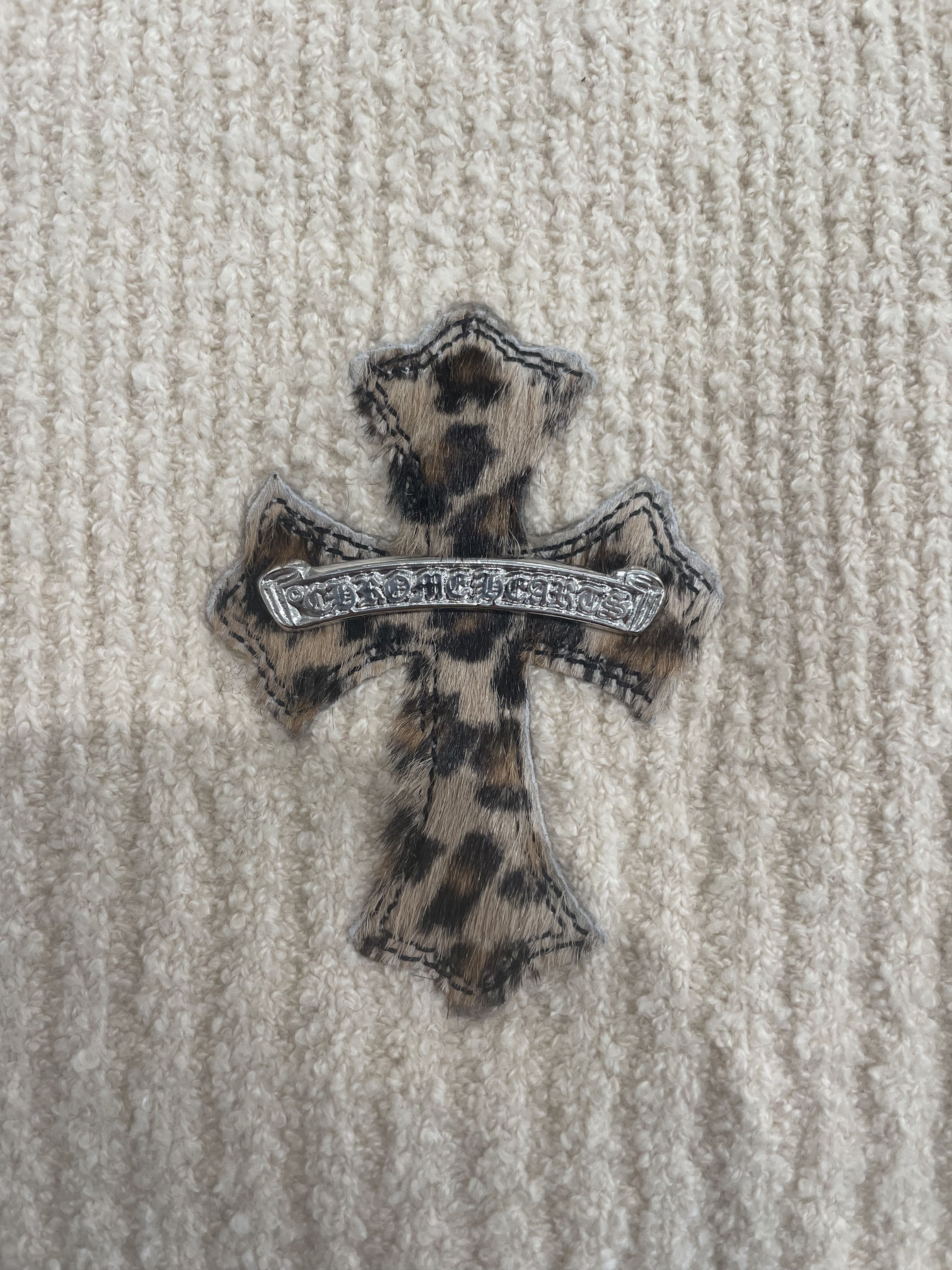 Chrome Hearts Chrome Hearts Leopard Cross Patch Cashmere Pullover Hoodie Size ONE SIZE - 4 Thumbnail