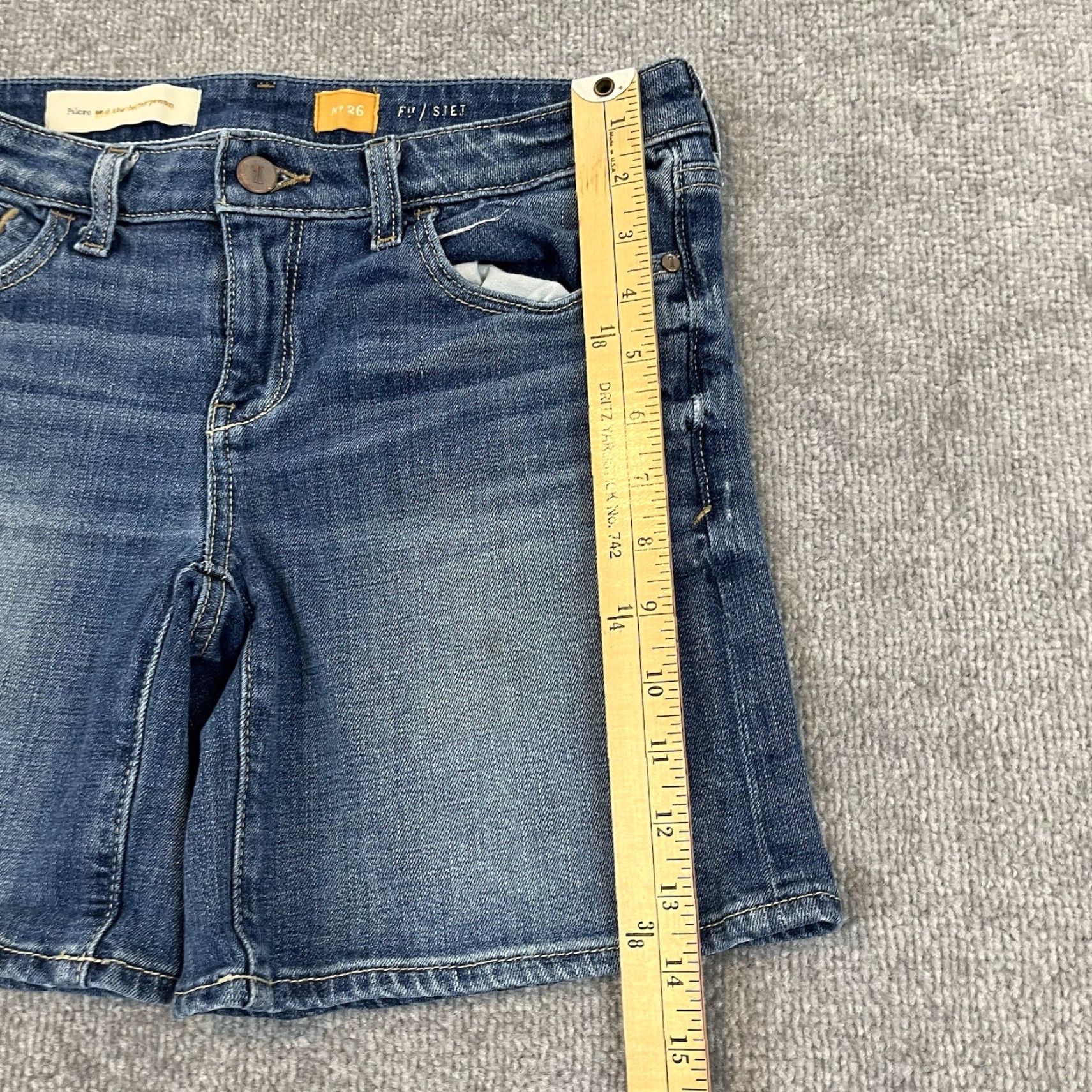 Vintage Pilcro & The Letterpress Shorts Womens Size 26 Denim 30x6.5 STET Fit Jean Blue Regular Mid Rise Button Zipper 5-Pocket Size 26" / US 2 / IT 38 - 4 Thumbnail