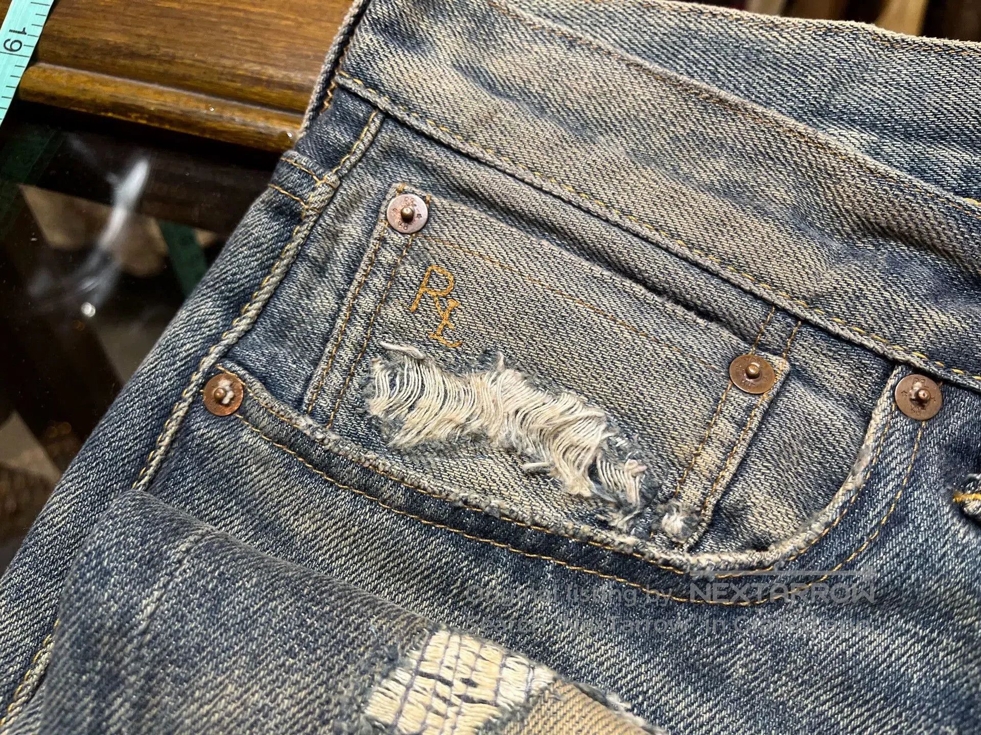RRL Ralph Lauren distressed denim jeans from double rl polo. Size US 32 / EU 48 - 4 Thumbnail