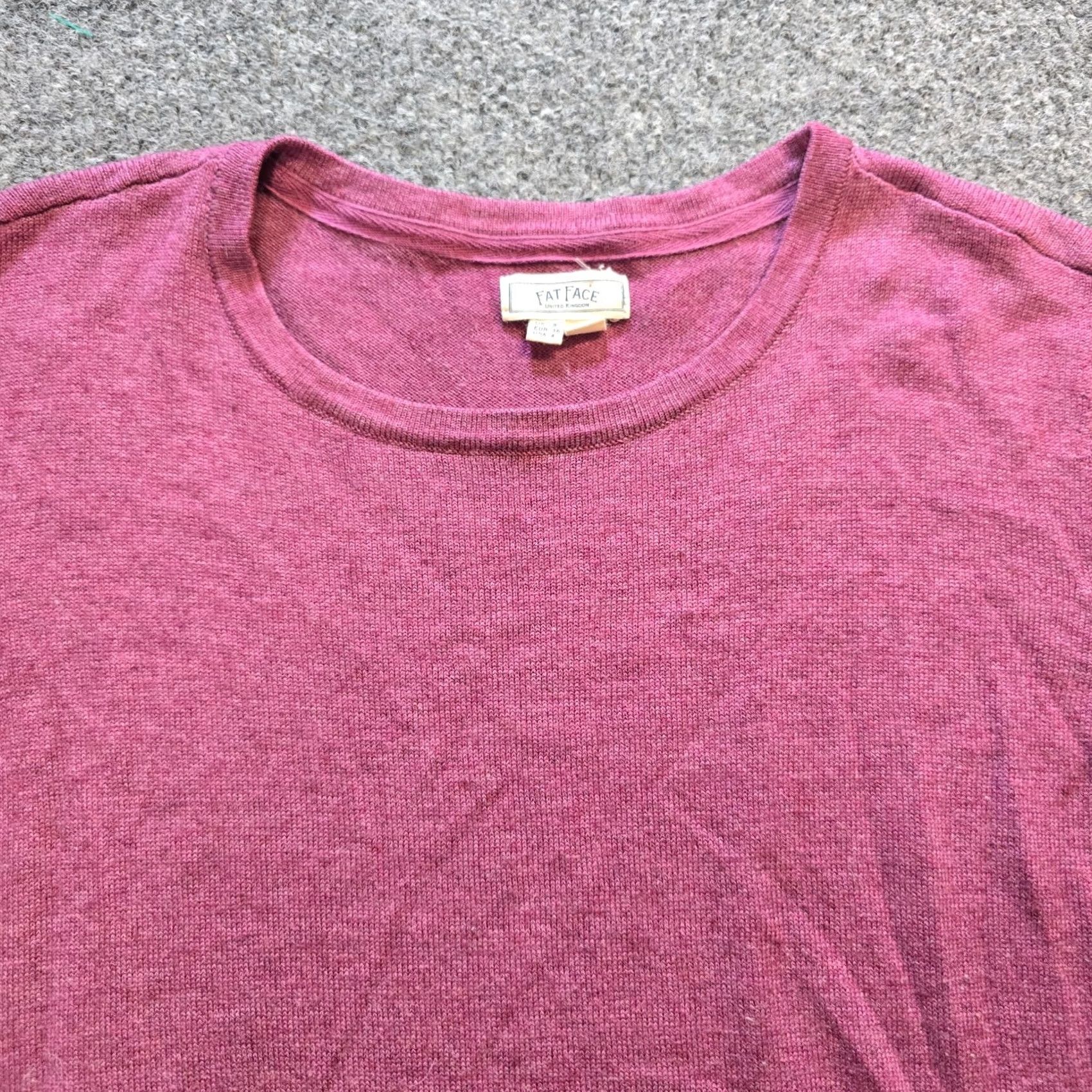 FatFace Fat Face Sweater Womens Size 4 Pink Purple Wool Blend Long Sleeve Classic Casual Pullover Knit Round Neck Regular Women Size S / US 4 / IT 40 - 2 Thumbnail