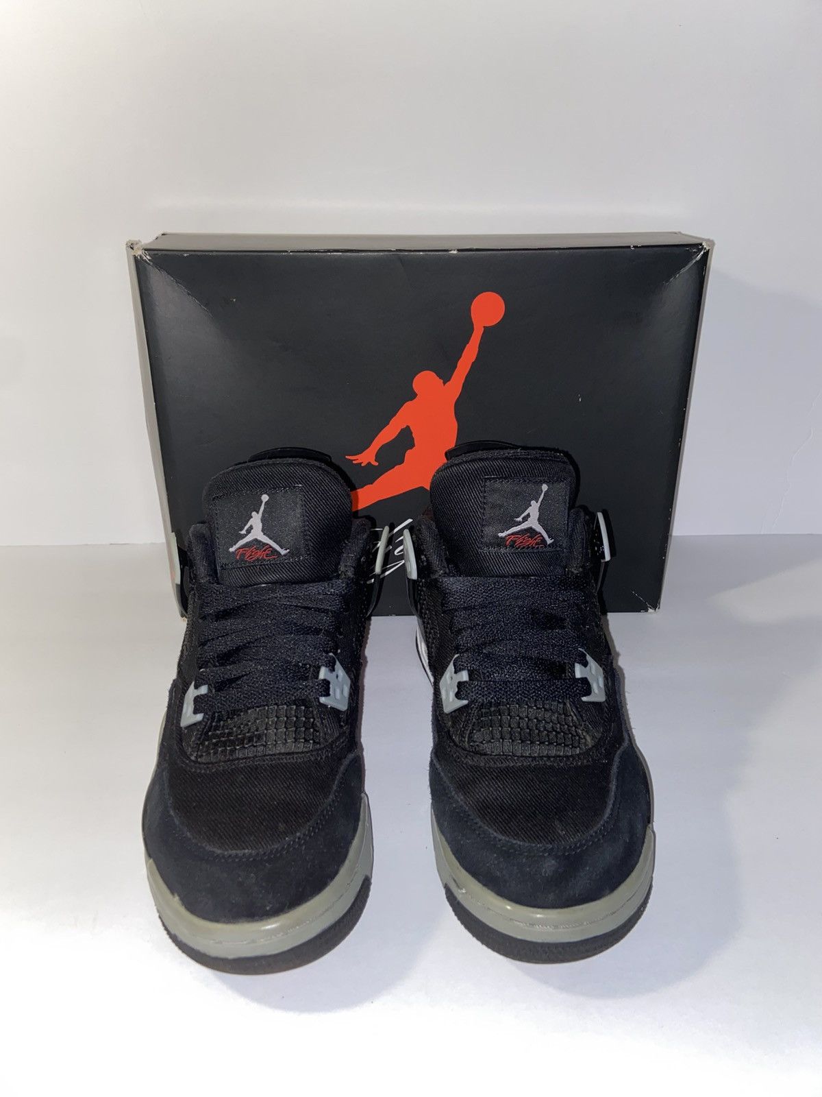 Jordan Brand Jordan 4 Retro Black Canvas (GS) US 6.5Y Used Size US 6.5 / EU 39-40 - 2 Thumbnail