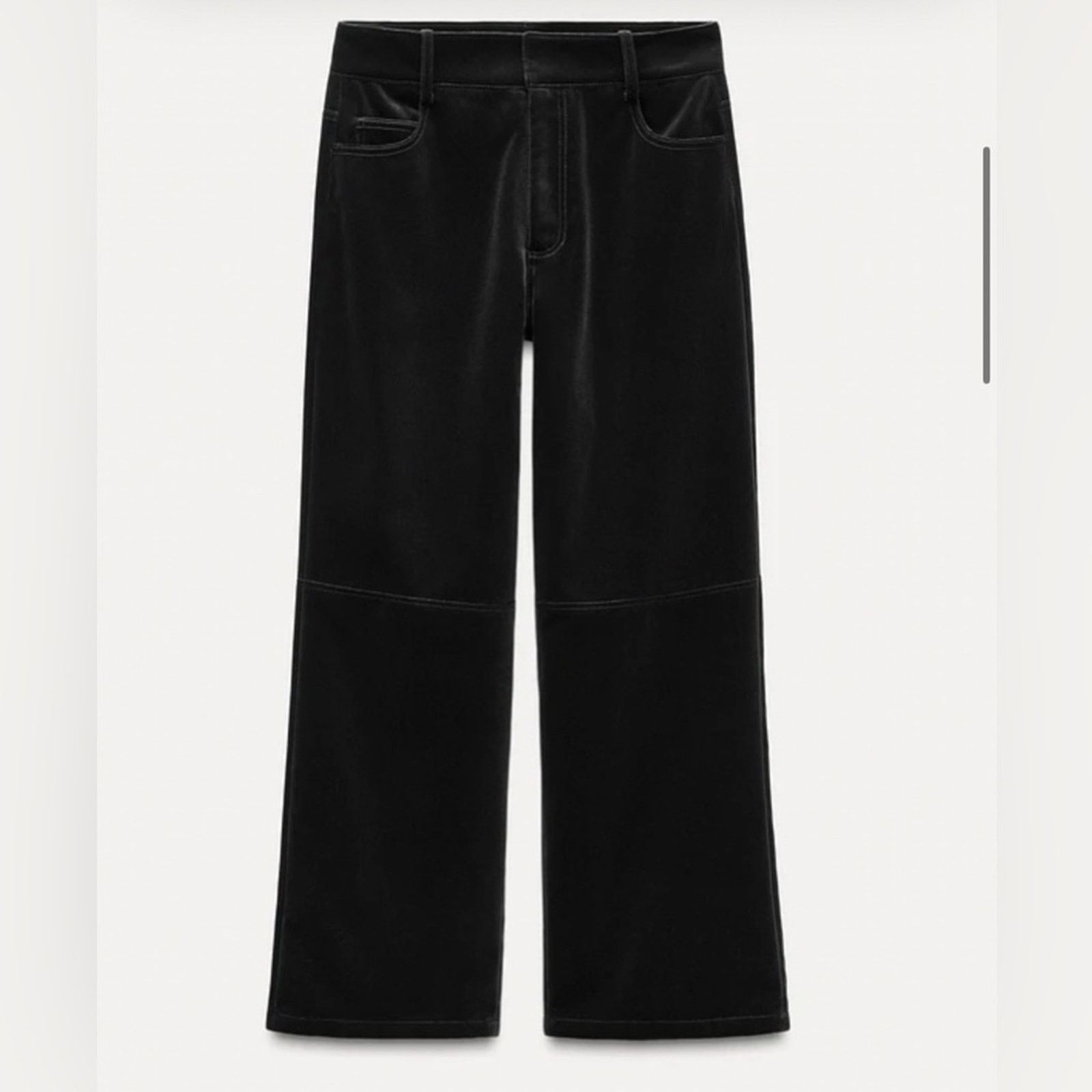 Zara NWT-Zara- STRAIGHT LEG VELVET PANTS ZW COLLECTION-Small Size 27" / US 4 / IT 40 - 1 Thumbnail