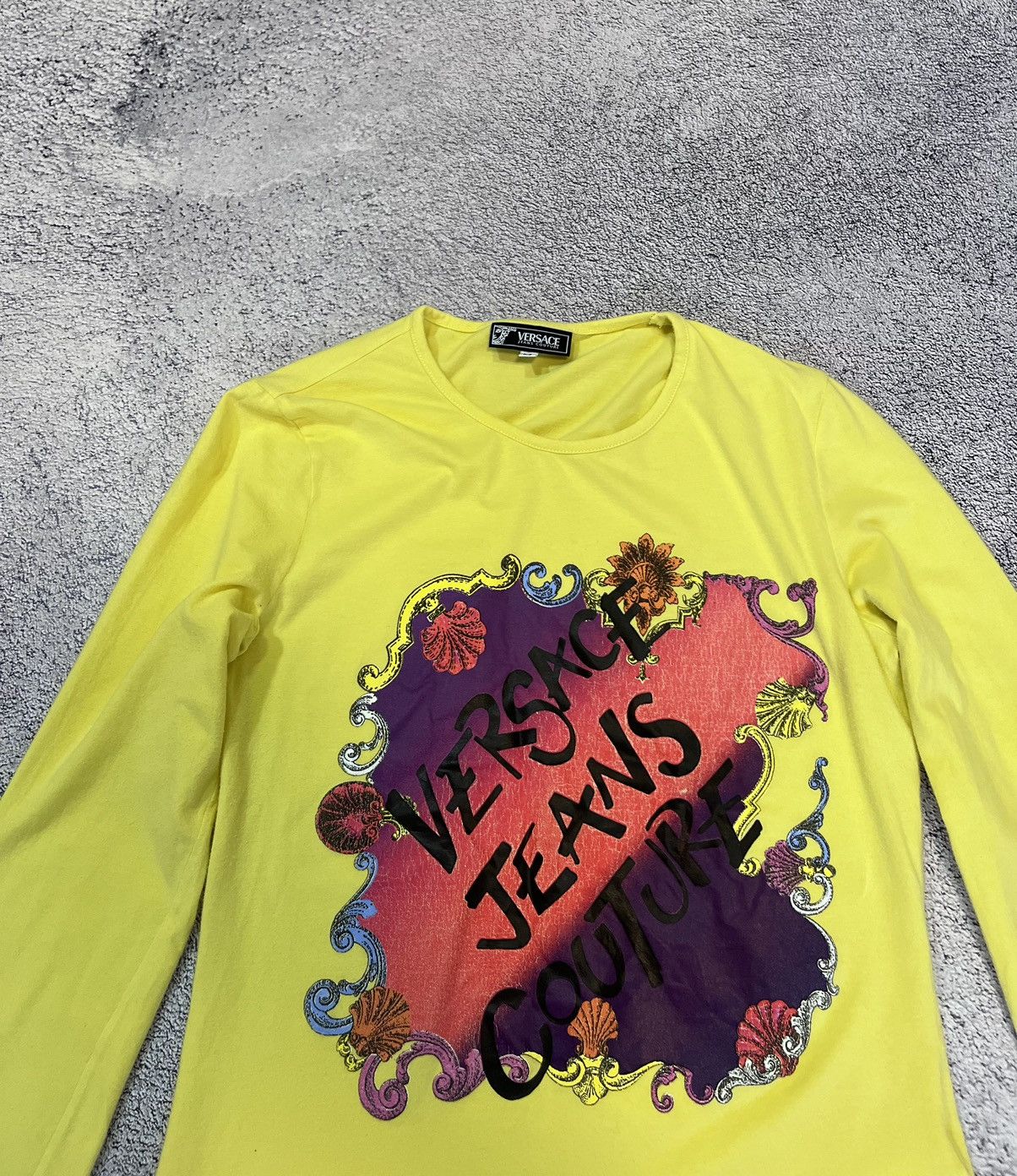Versace Jeans Couture Versace Jeans Couture Yellow Floral Long Sleeve Top M Stretc Size M / US 6-8 / IT 42-44 - 5 Thumbnail