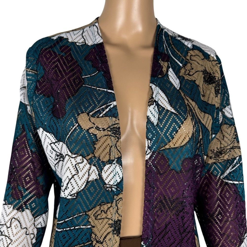 Other Alfred Dunner Floral Open Front Cardigan Size M Size M / US 6-8 / IT 42-44 - 2 Thumbnail