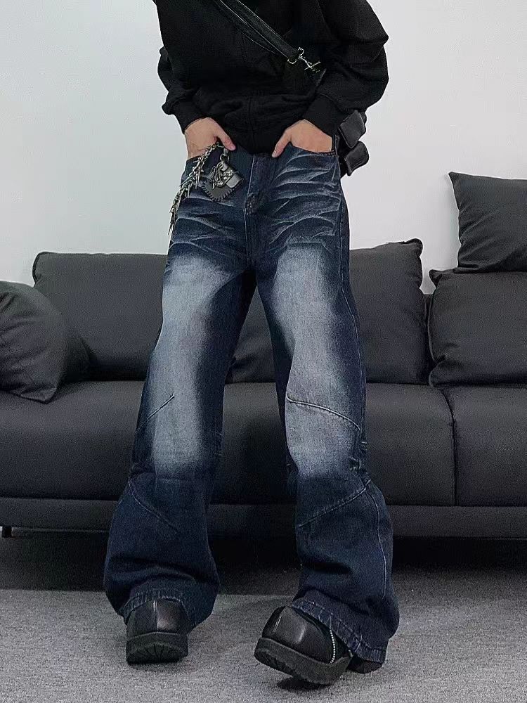 Japanese Brand × Jean Washed vintage blue baggy straight leg jeans Size US 29 - 1 Thumbnail