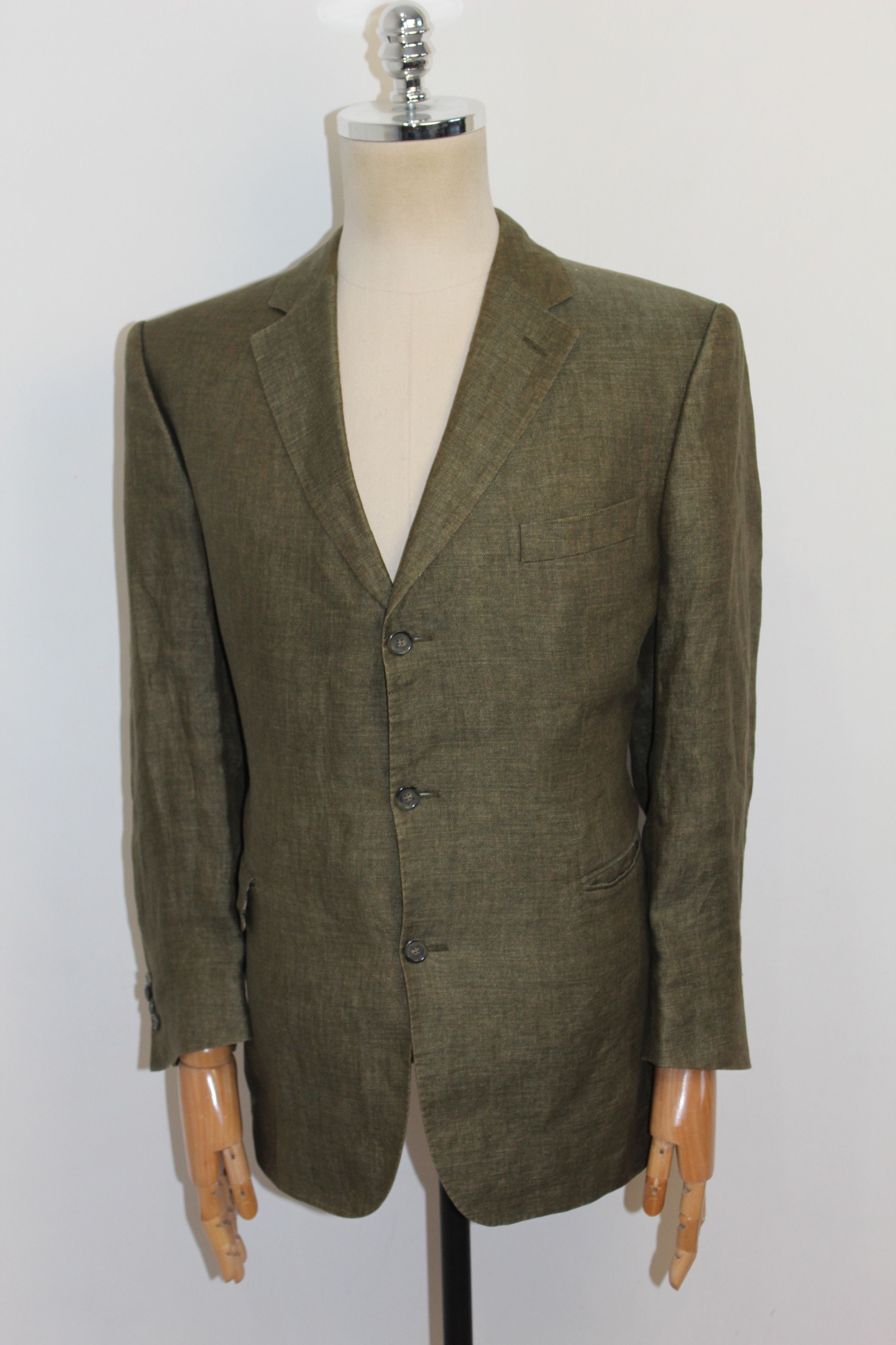 Burberry BURBERRY Linen Blazer Jacket Size US L / EU 52-54 / 3 - 1 Thumbnail