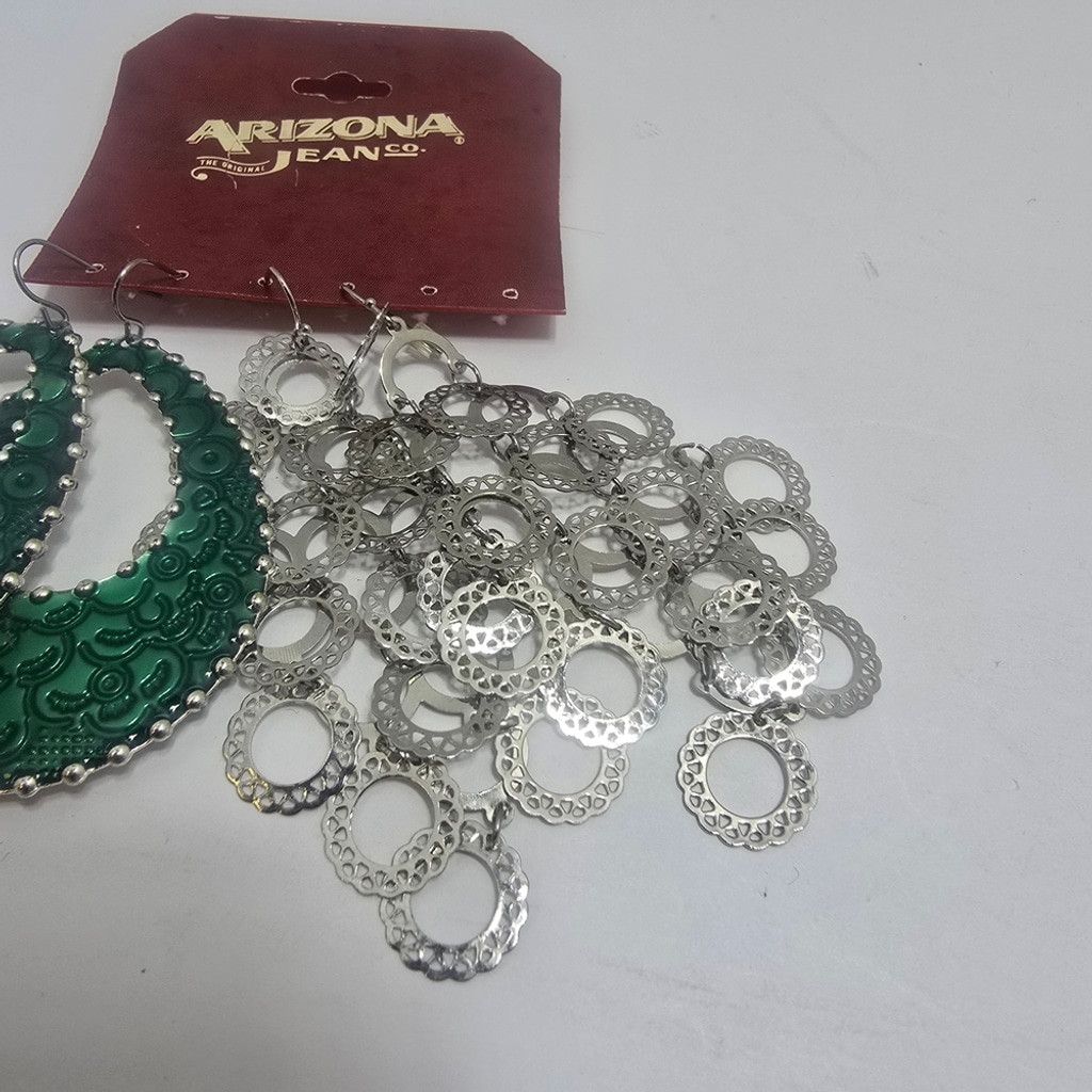 Arizona Jean Co. Arizona Jean Company Green and Silver Teardrop Earrings Size ONE SIZE - 3 Thumbnail