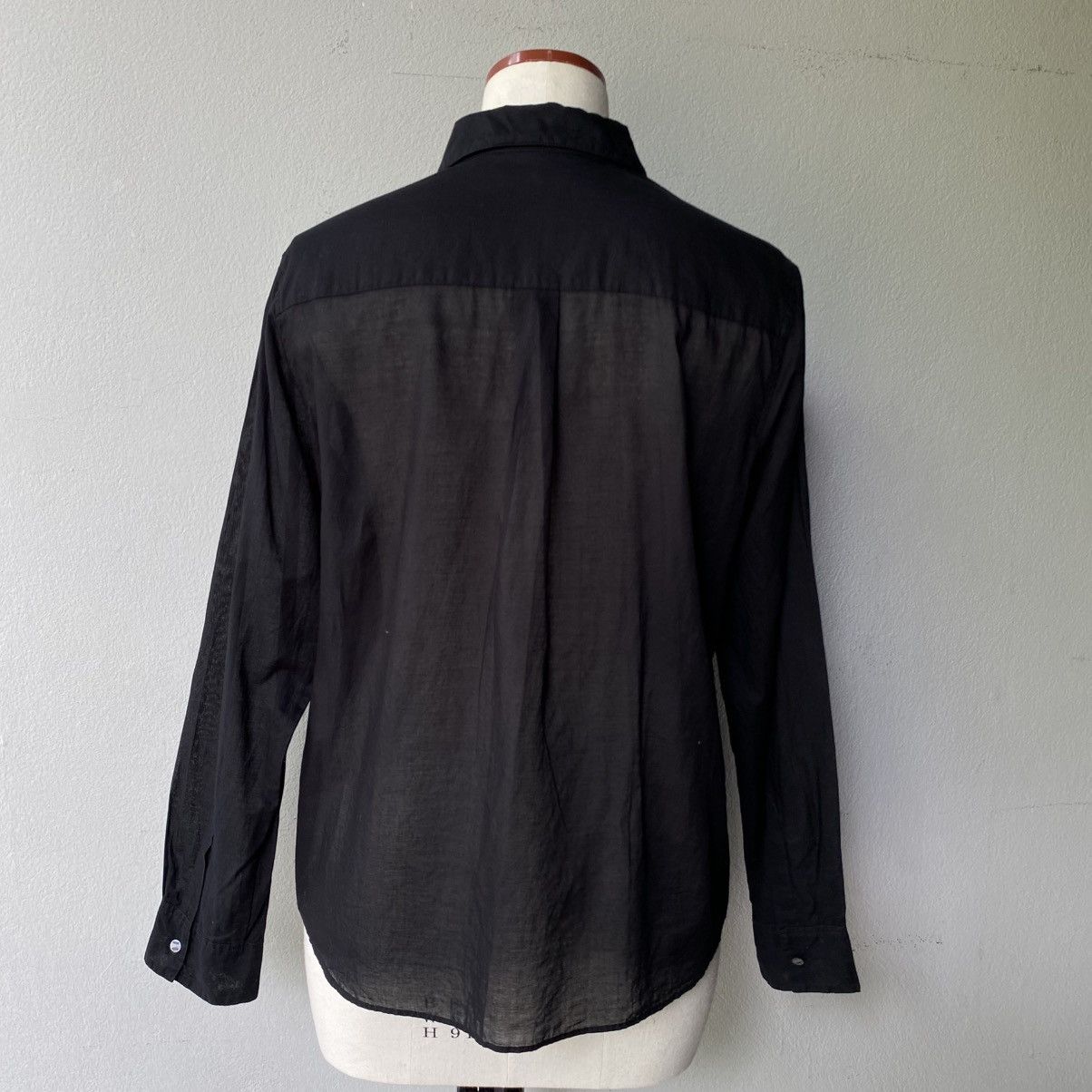 Issey Miyake × Japanese Brand Sunao kuwahara Sheer Black Long Sleeve Shirt Size M / US 6-8 / IT 42-44 - 2 Thumbnail