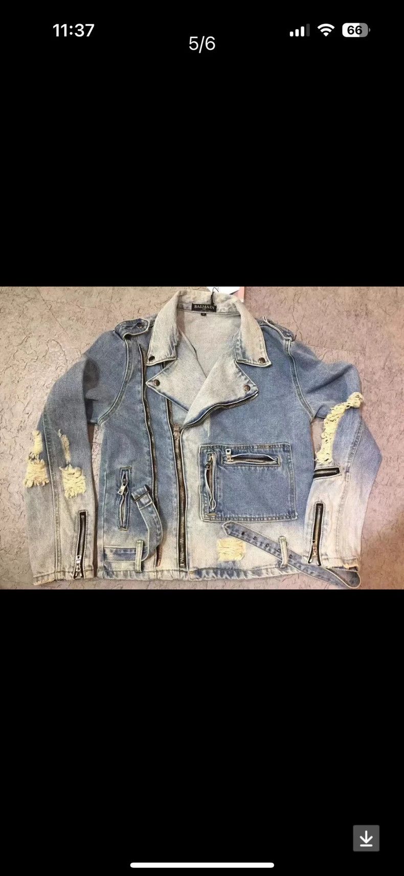 Balmain Stylish Men's Denim Jacket for Sale Size US M / EU 48-50 / 2 - 1 Thumbnail