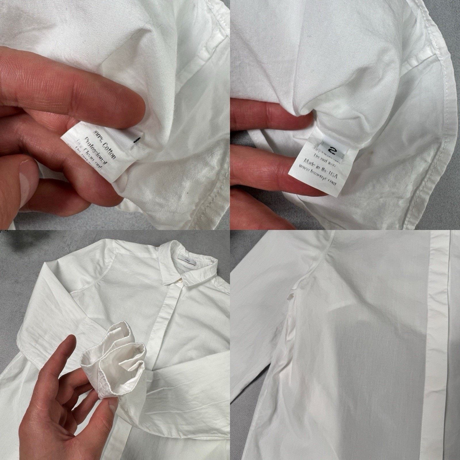 Vintage Tome White Women Shirt Button Up Open Back Size 2 Size XS / US 0-2 / IT 36-38 - 23 Thumbnail