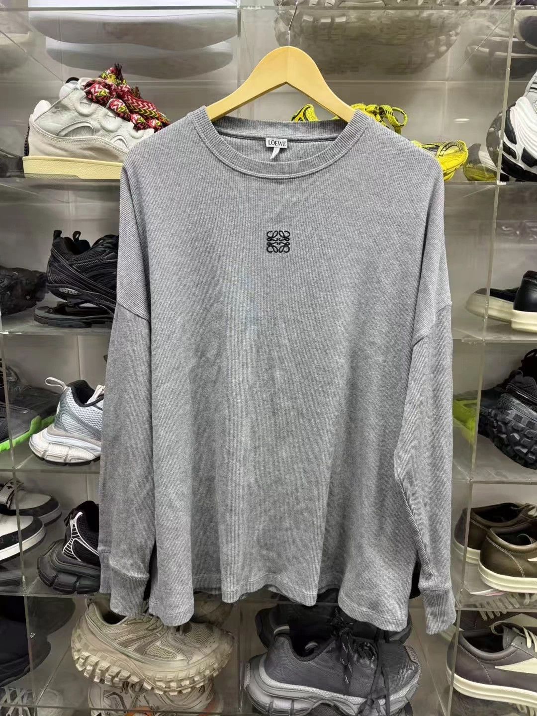 Loewe Gray Long-Sleeve Ribbed Shirt Size M Size US M / EU 48-50 / 2 - 1 Thumbnail