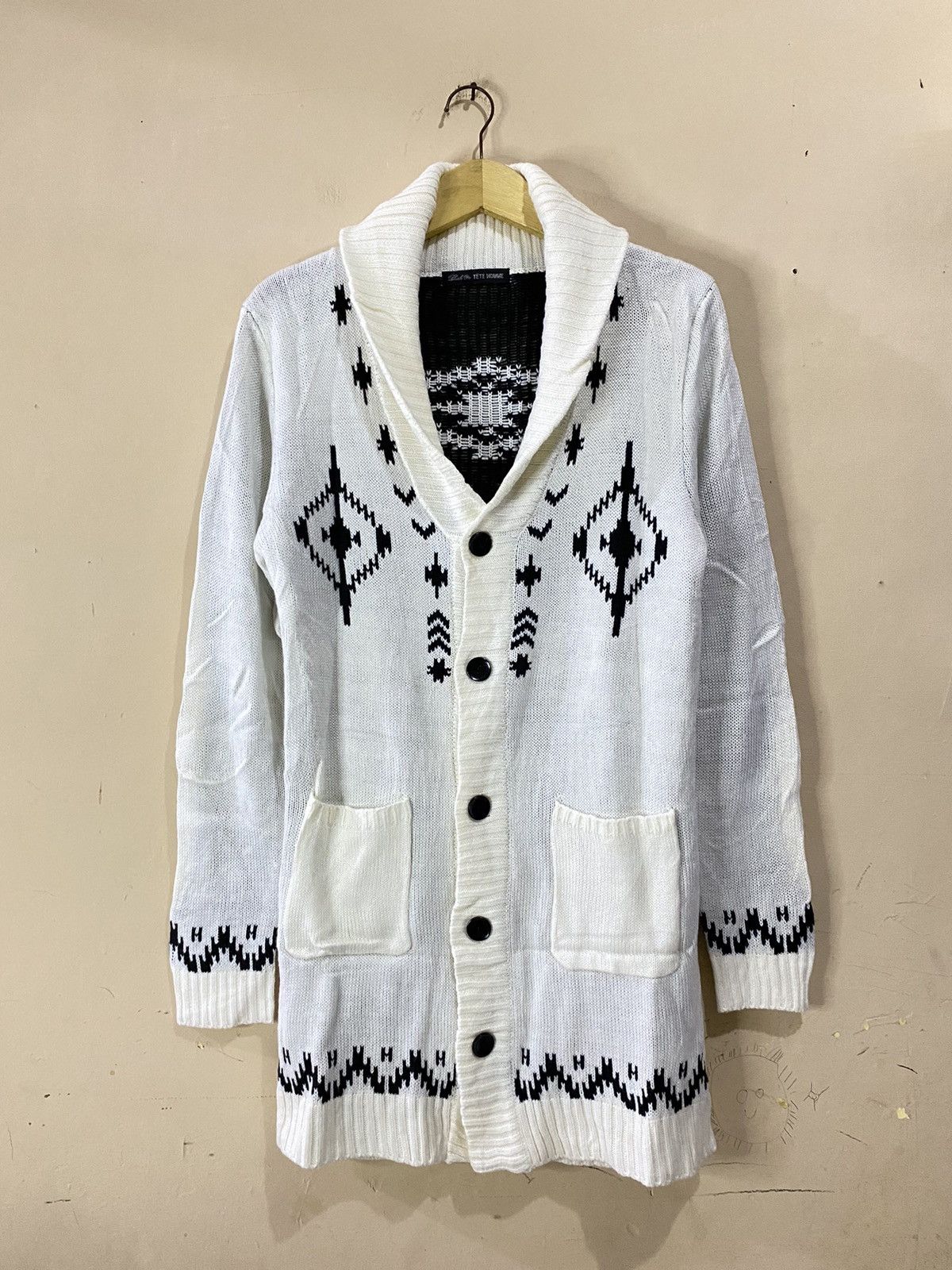 Issey Miyake Tete Homme Issey Miyake Wool Navajo Cardigan Size US M / EU 48-50 / 2 - 1 Thumbnail