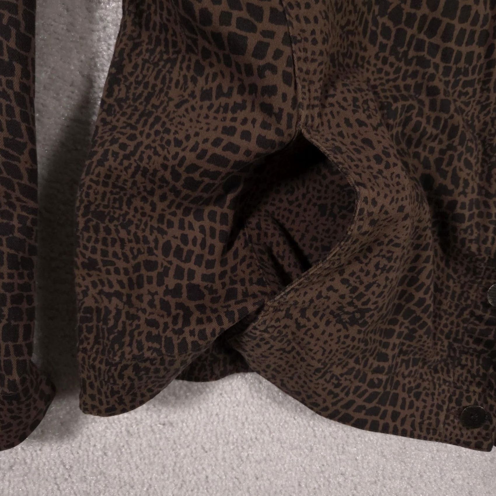 Vintage Chicos Design Jacket Womens 3 Brown Croc Animal Print Cotton Stretch Button Up Jacket/Casual Womens 3 Brown Croc Animal Print Cotton Stretch Button Up Size XS / US 0-2 / IT 36-38 - 5 Thumbnail