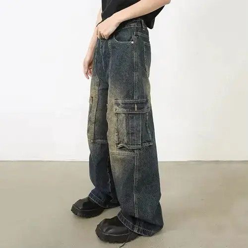 Hypebeast × Japanese Brand × Jean Pants Washed cargo pants jeans y2k Size US 32 / EU 48 - 3 Thumbnail