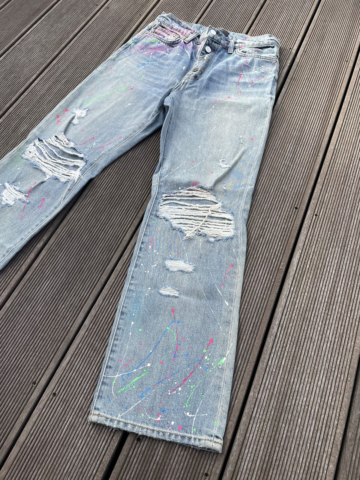 Amiri Amiri Paint Splatter Distressed Jeans - Size 28 Size US 28 / EU 44 - 2 Thumbnail