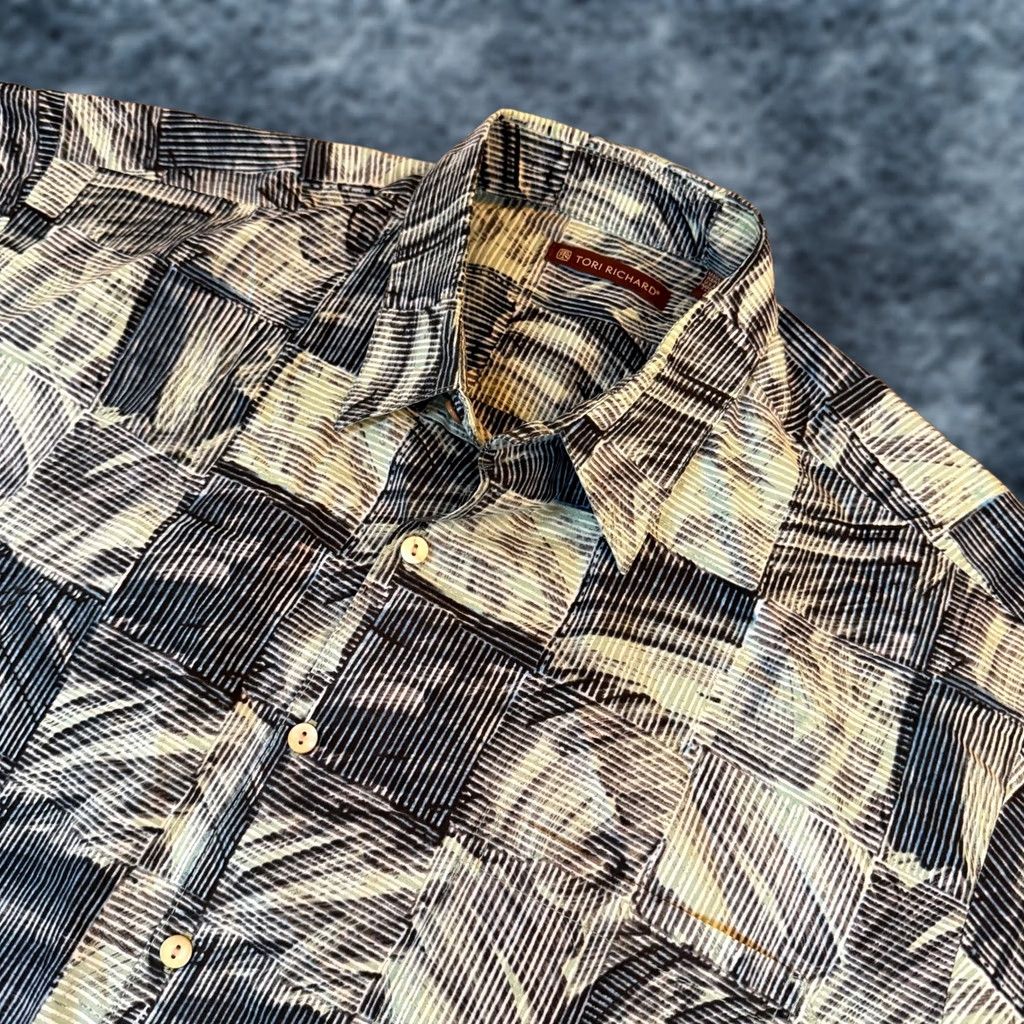 Tori Richard Tori Richard Aloha Shirt Mens Large Blue Geometric Print Cotton Button Up Size US L / EU 52-54 / 3 - 1 Thumbnail