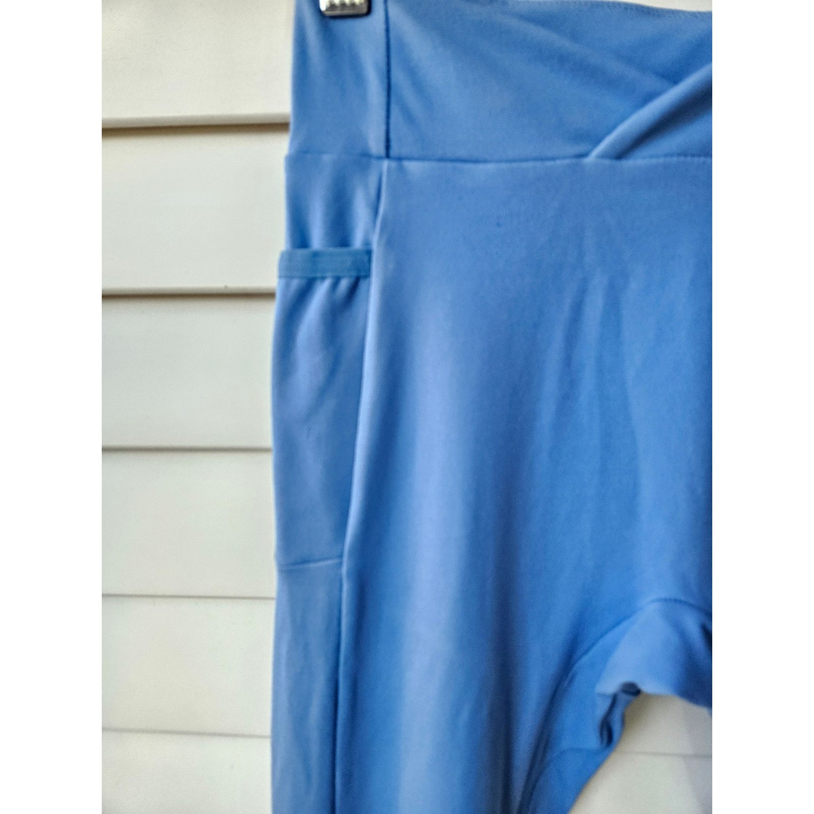 Gymshark Gymshark Blue Poise Leggings Crossover High Waist Ankle Size 27" / US 4 / IT 40 - 4 Thumbnail