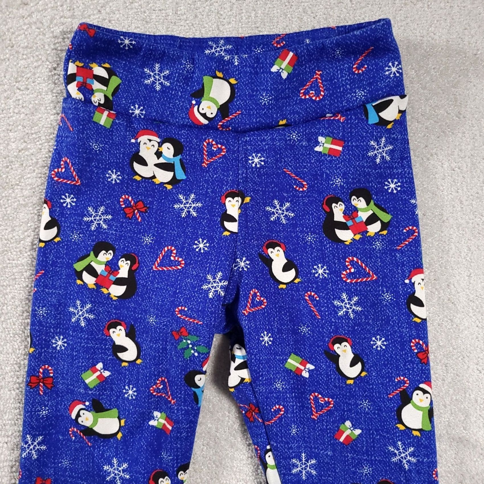 Vintage No Boundaries Leggings Leggings Juniors M Blue Winter Holiday Penguins Size 32" / US 10 / IT 46 - 3 Thumbnail