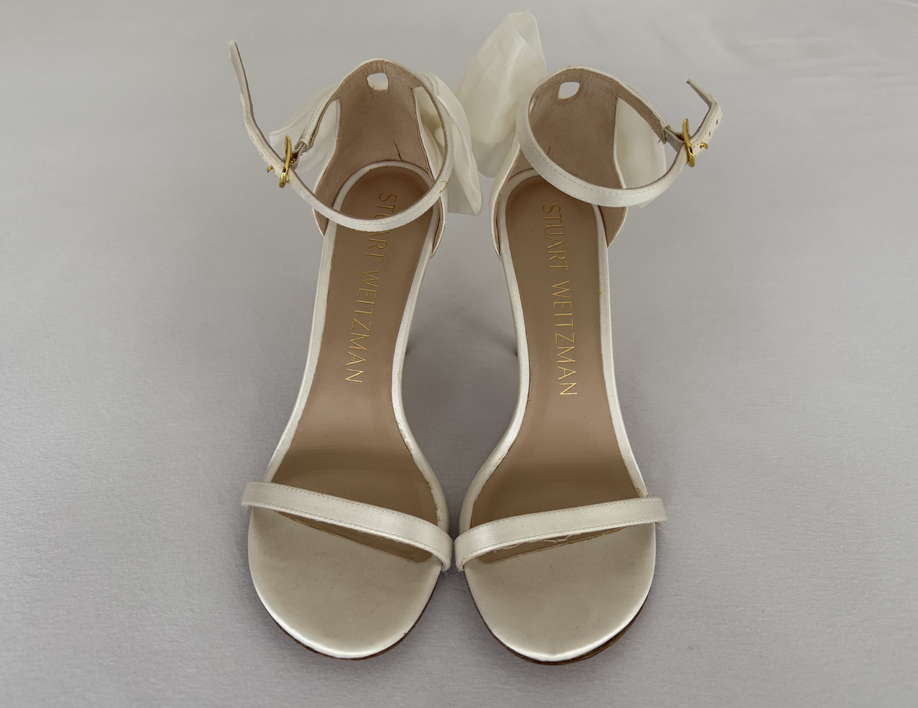 Stuart Weitzman Nudistsong Mesh Bow High Heels Size US 6.5 / IT 36.5 - 5 Thumbnail
