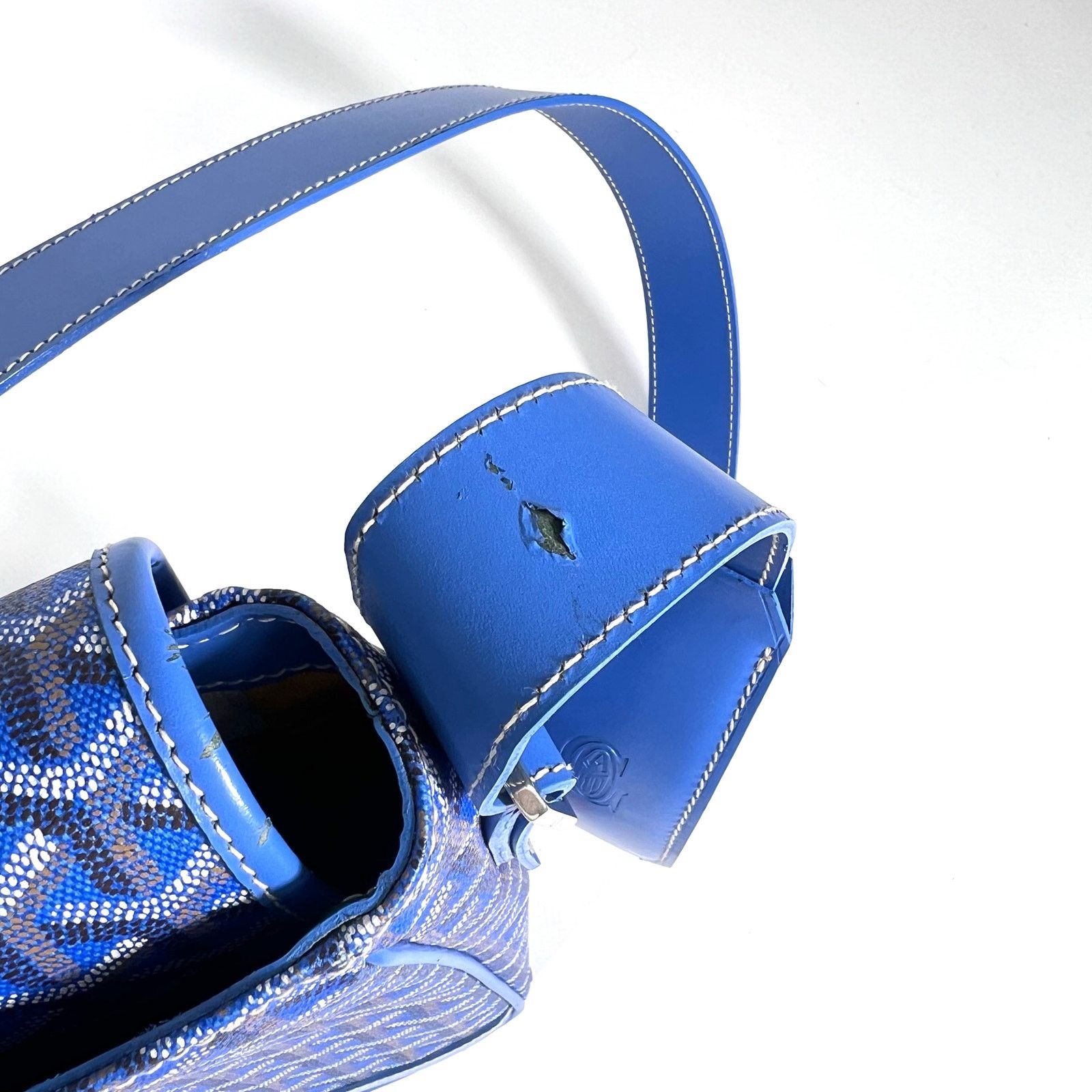 Goyard Goyard Grand Bleu MM Sky Blue Vintage Hand Painted Canvas Size ONE SIZE - 10 Thumbnail