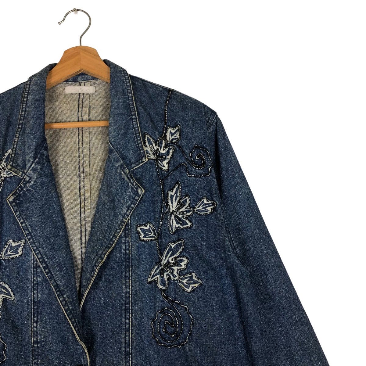 Japanese Brand 🔥Vtg Denim Jacket Embroidered Flower Corrose Issey Miyake Size US M / EU 48-50 / 2 - 6 Thumbnail