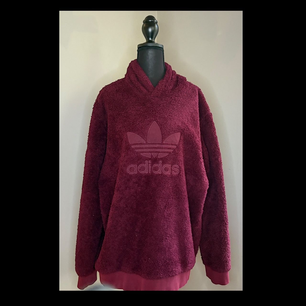 Adidas Adidas Burgundy Hoodie Fuzzy So Cute Size L / US 10 / IT 46 - 2 Thumbnail