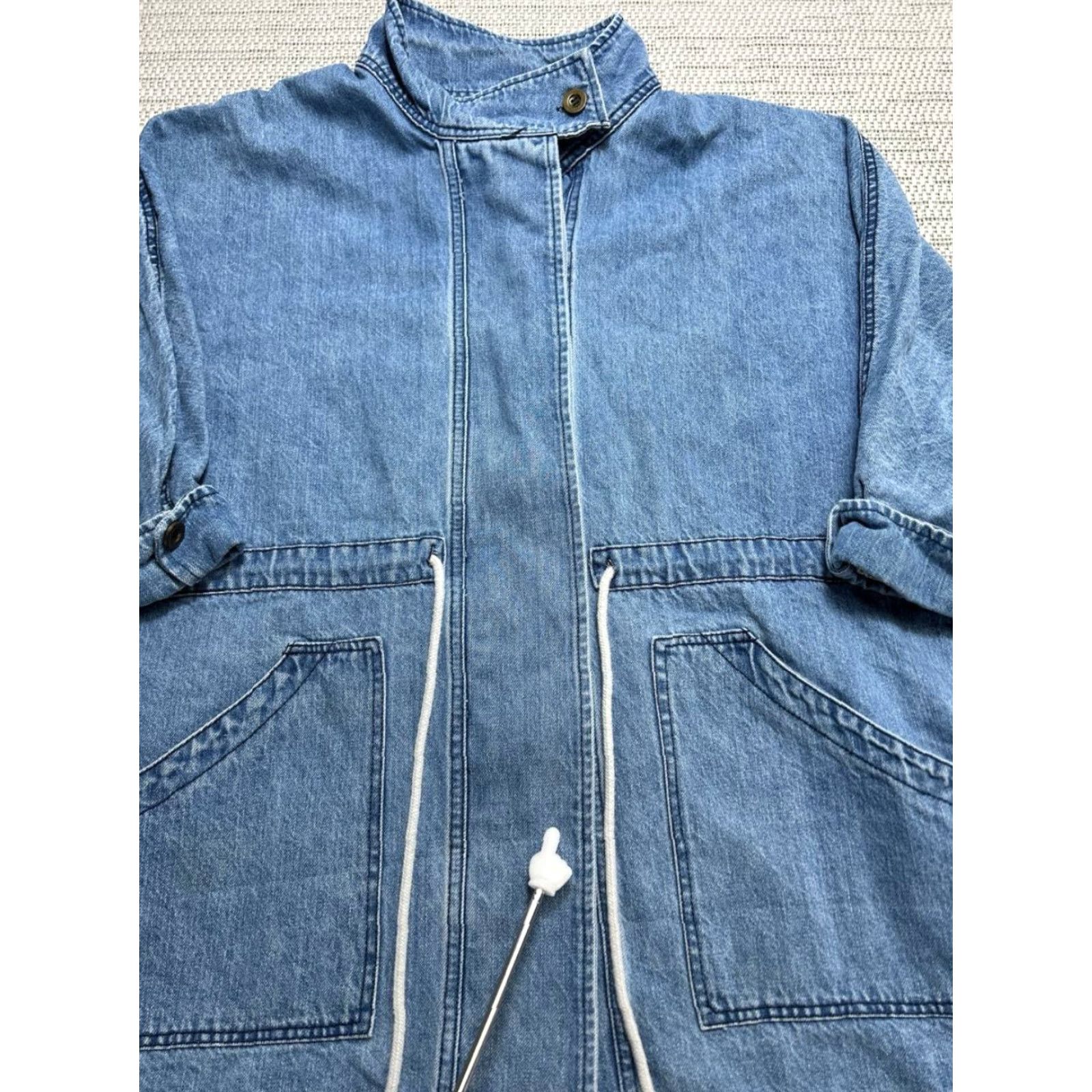 Denime Before You Jacket Womens Medium Blue Cotton Denim Full Zip Size M / US 6-8 / IT 42-44 - 6 Thumbnail