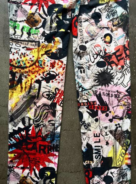 Nozomi Ishiguro NOZOMI ISHIGURO 2015SS Runway Graffiti Comic Print Pants Size US 39 - 6 Thumbnail