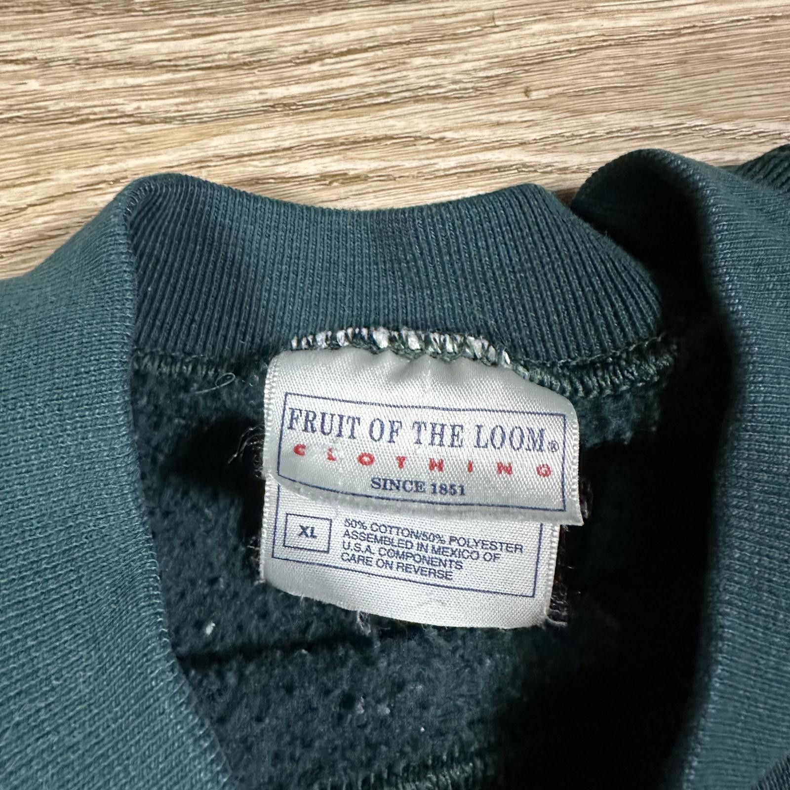Fruit Of The Loom Women’s Sweatshirt Dark Green Christmas Graphic Vintage Size XL / US 12-14 / IT 48-50 - 4 Thumbnail