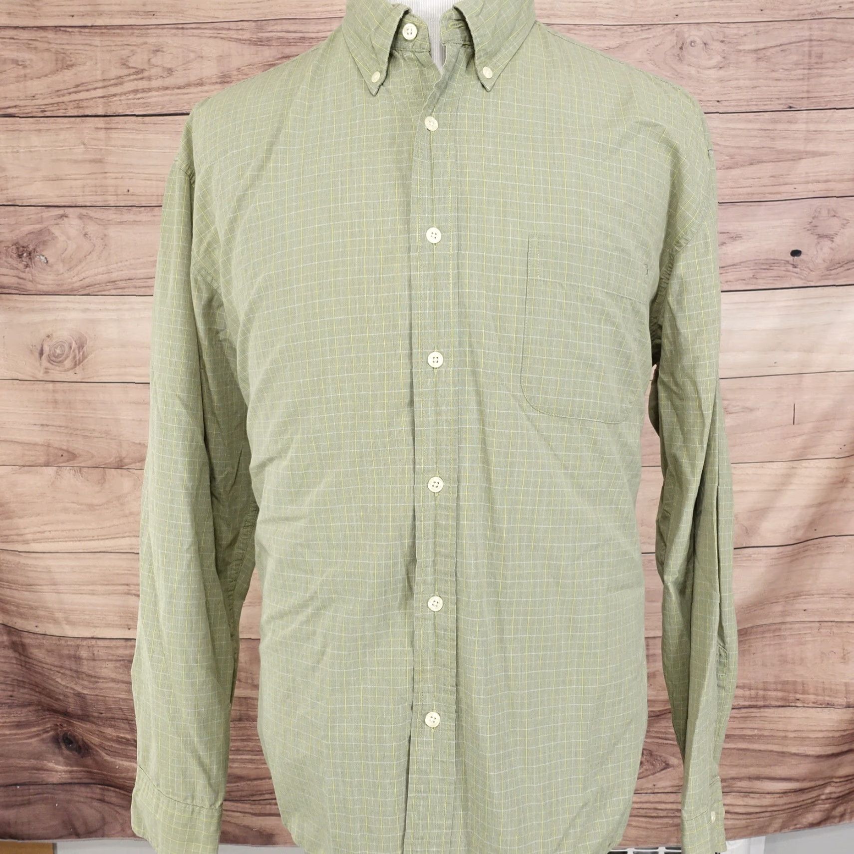 J.Crew Vintage J.Crew Men's XL Long Sleeve Green Check Button-Up Shirt Size US XL / EU 56 / 4 - 3 Thumbnail