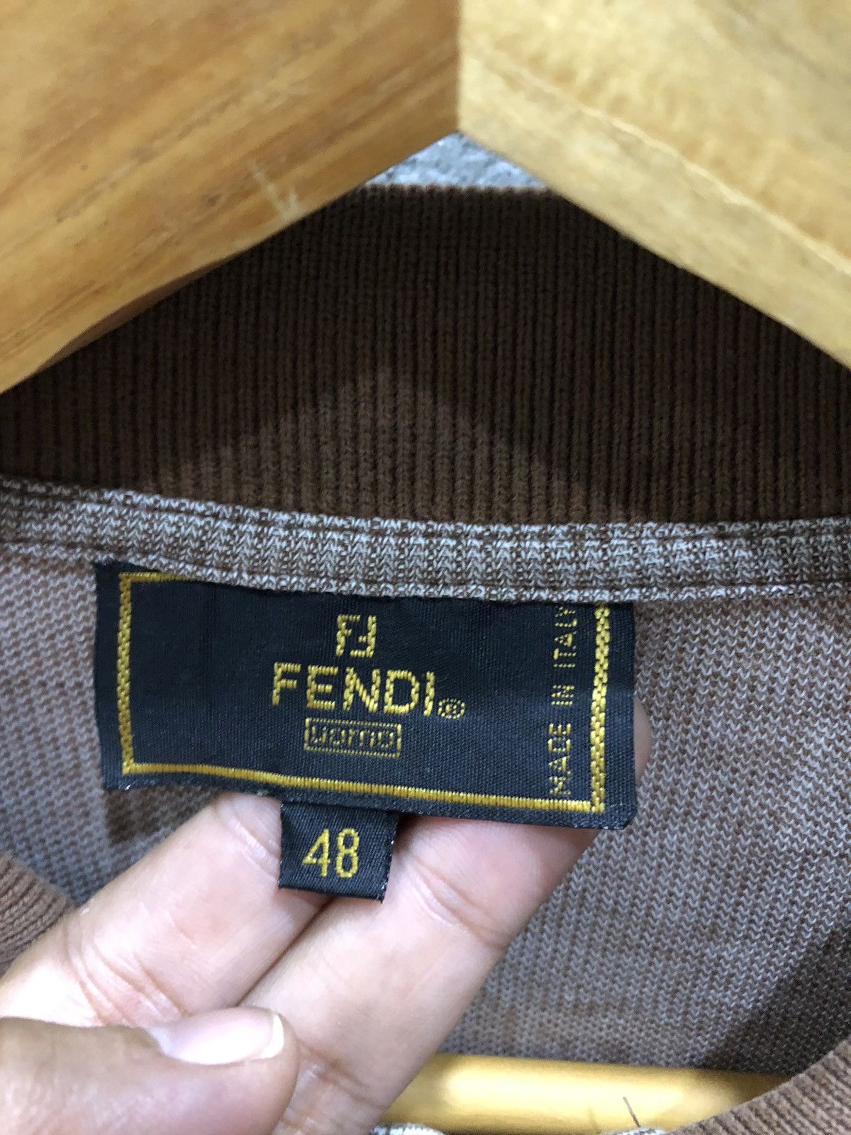 Fendi 1990 - Fendi Monogram Longsleeve Polo Shirt Size US L / EU 52-54 / 3 - 3 Thumbnail