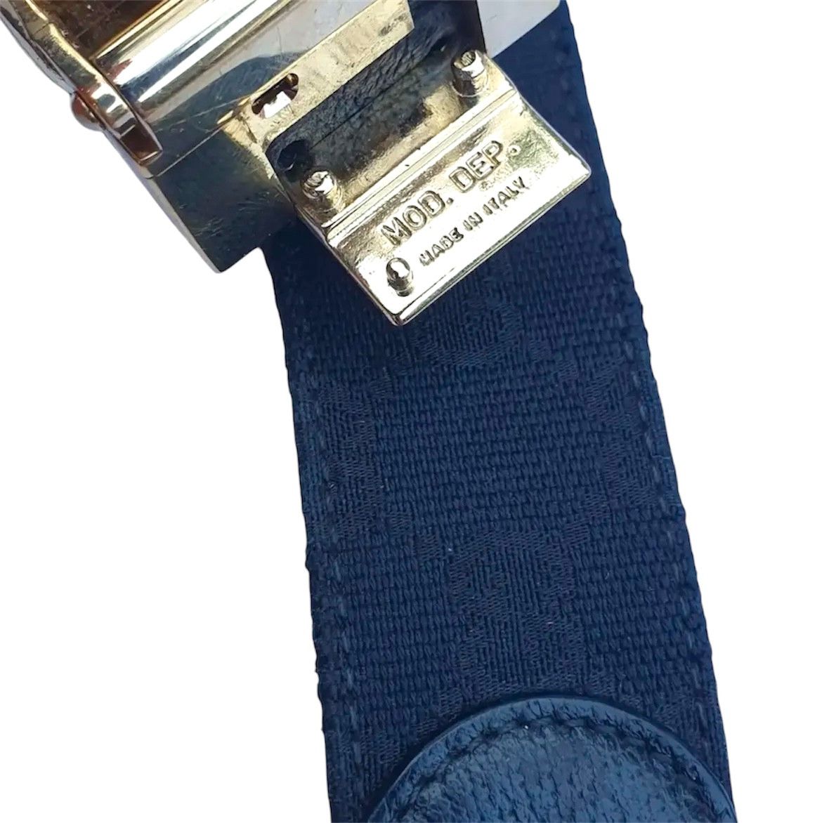 Gucci 90’s Gucci Enamled Belt Buckle With Black Canvas Belt Size 28 - 3 Thumbnail