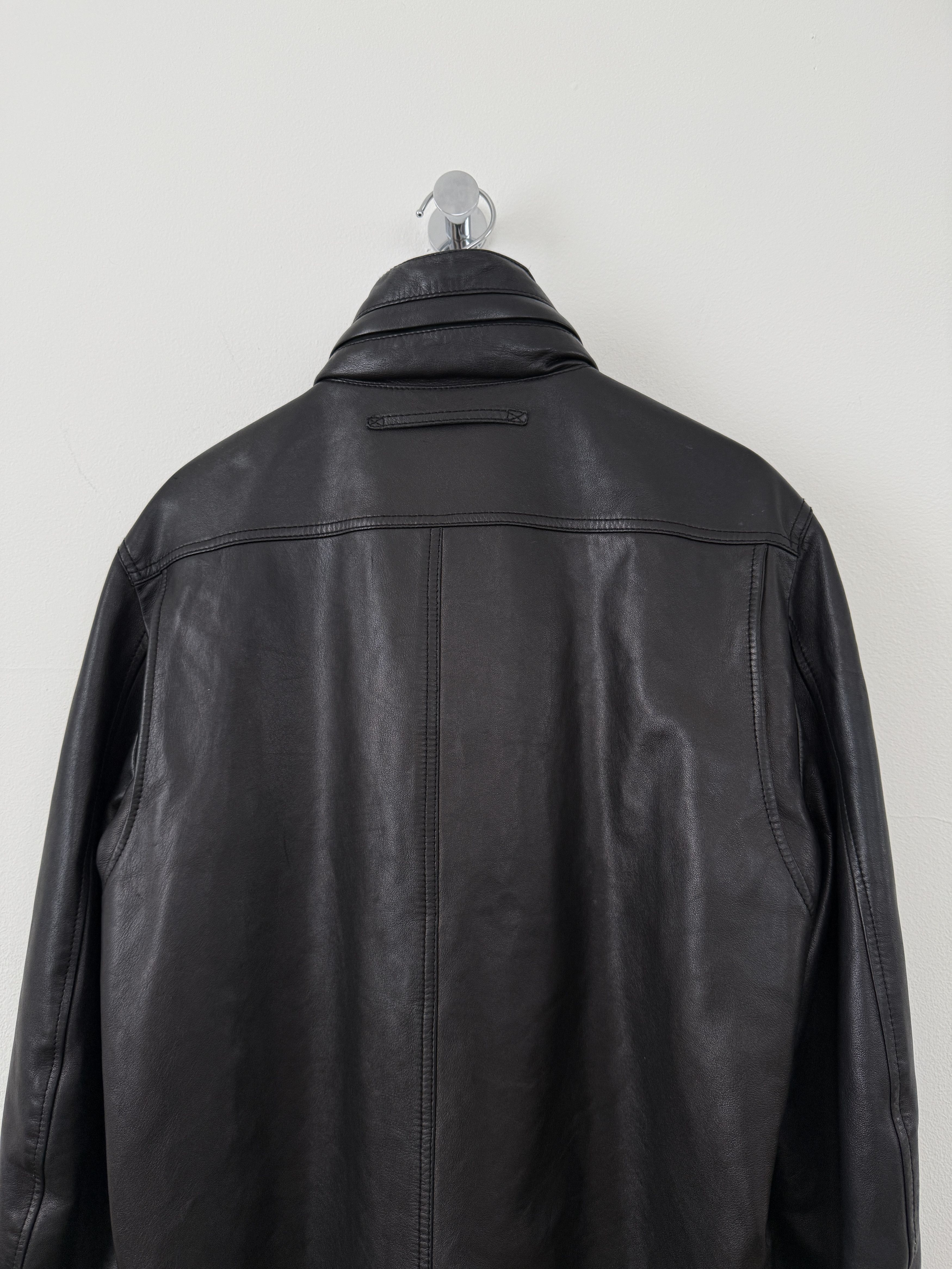 Prada 2000s Leather Moto Jacket Size US L / EU 52-54 / 3 - 10 Thumbnail