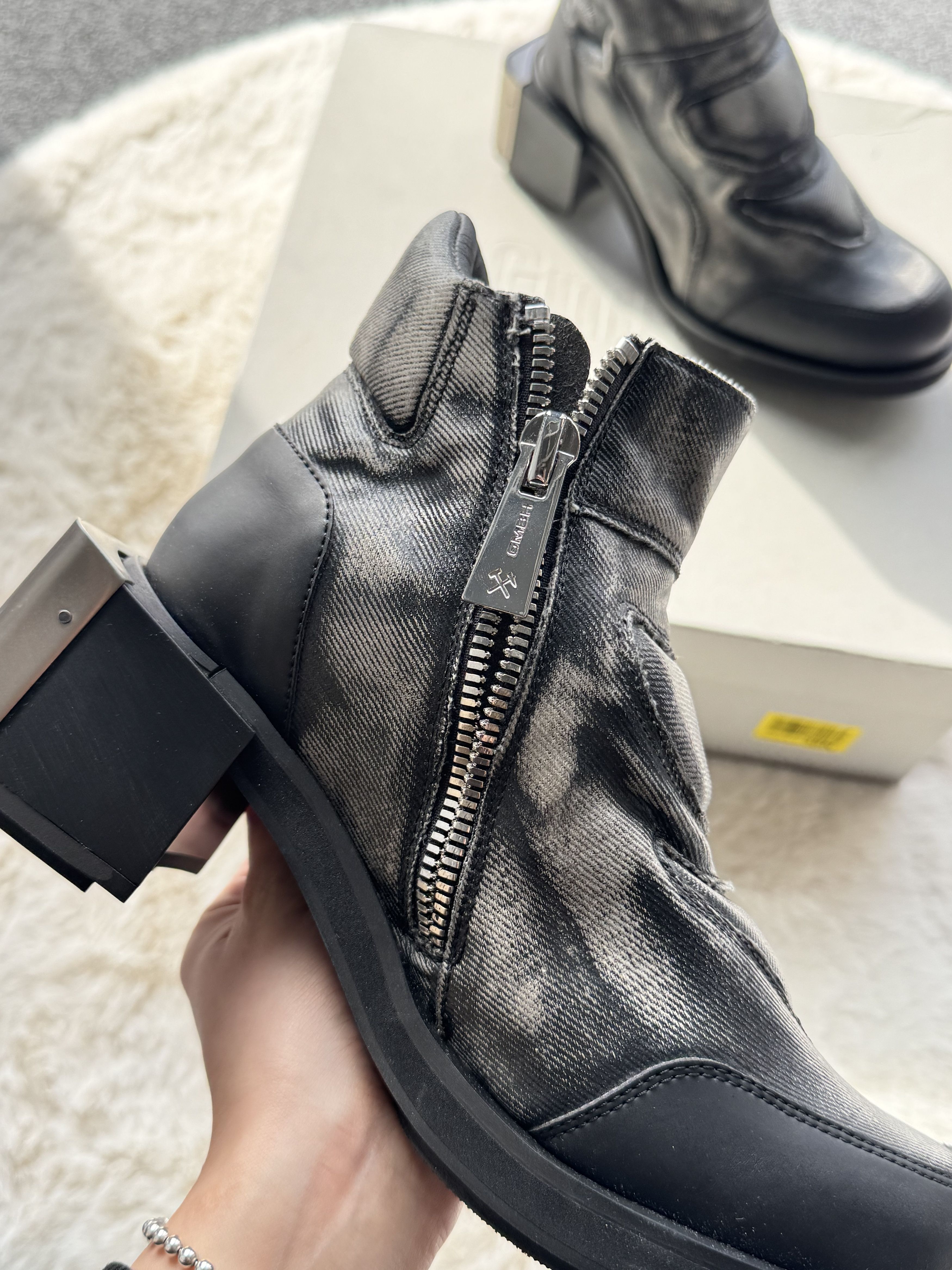 GmbH GmbH Baris black ankle boots heels on pole 37 Size US 7 / IT 37 - 14 Thumbnail